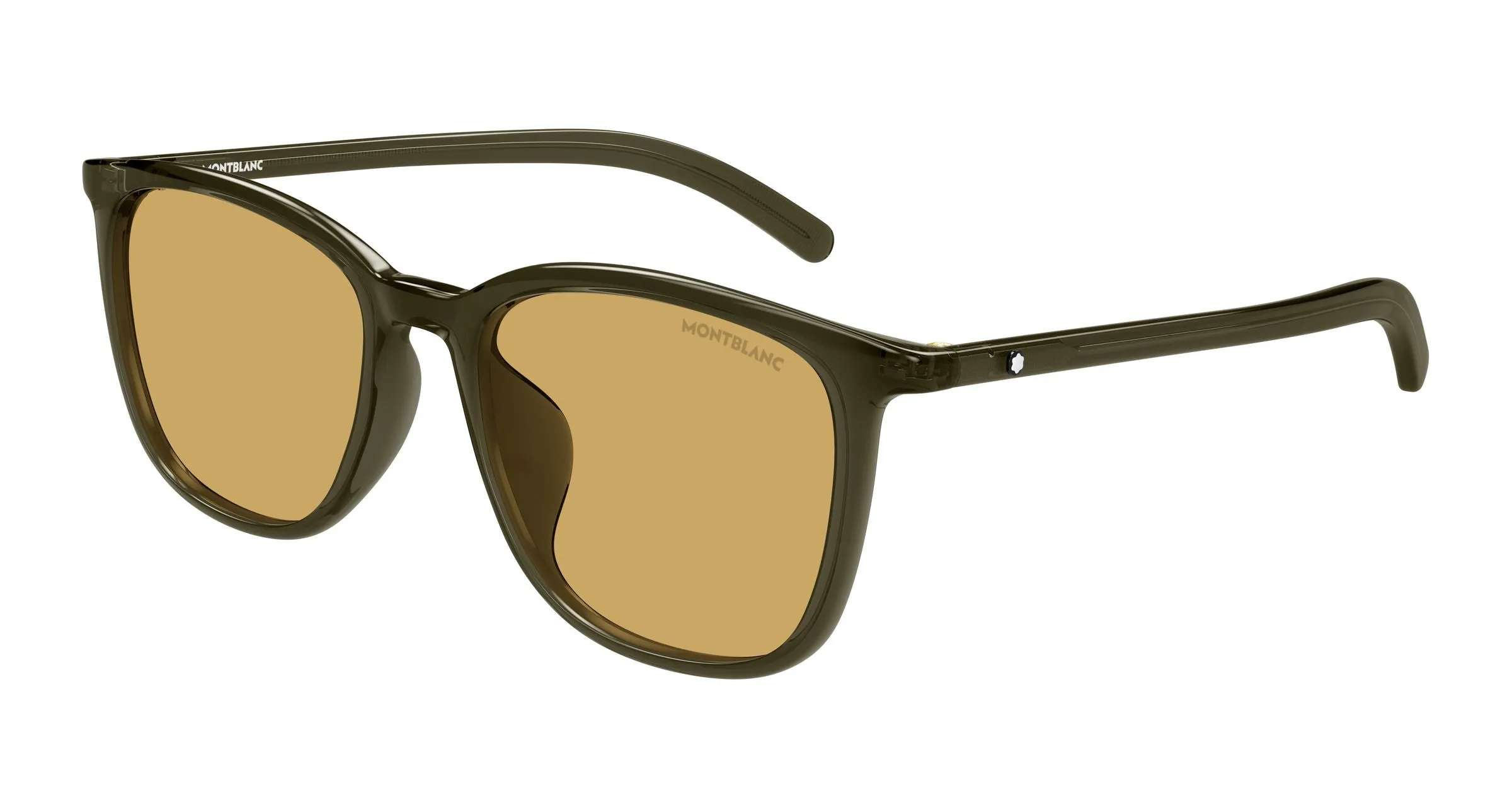 Montblanc MB0487SA 004 Occhiali da sole Verde Marrone Squadrata - immagine 1