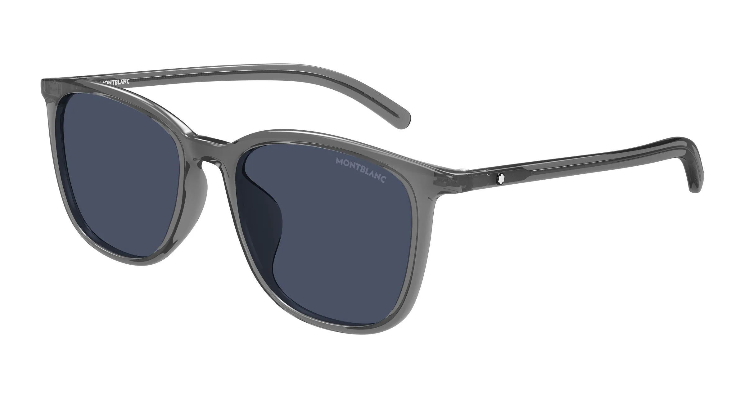 Montblanc MB0487SA 003 Occhiali da sole Grigio Blu Squadrata - immagine 1