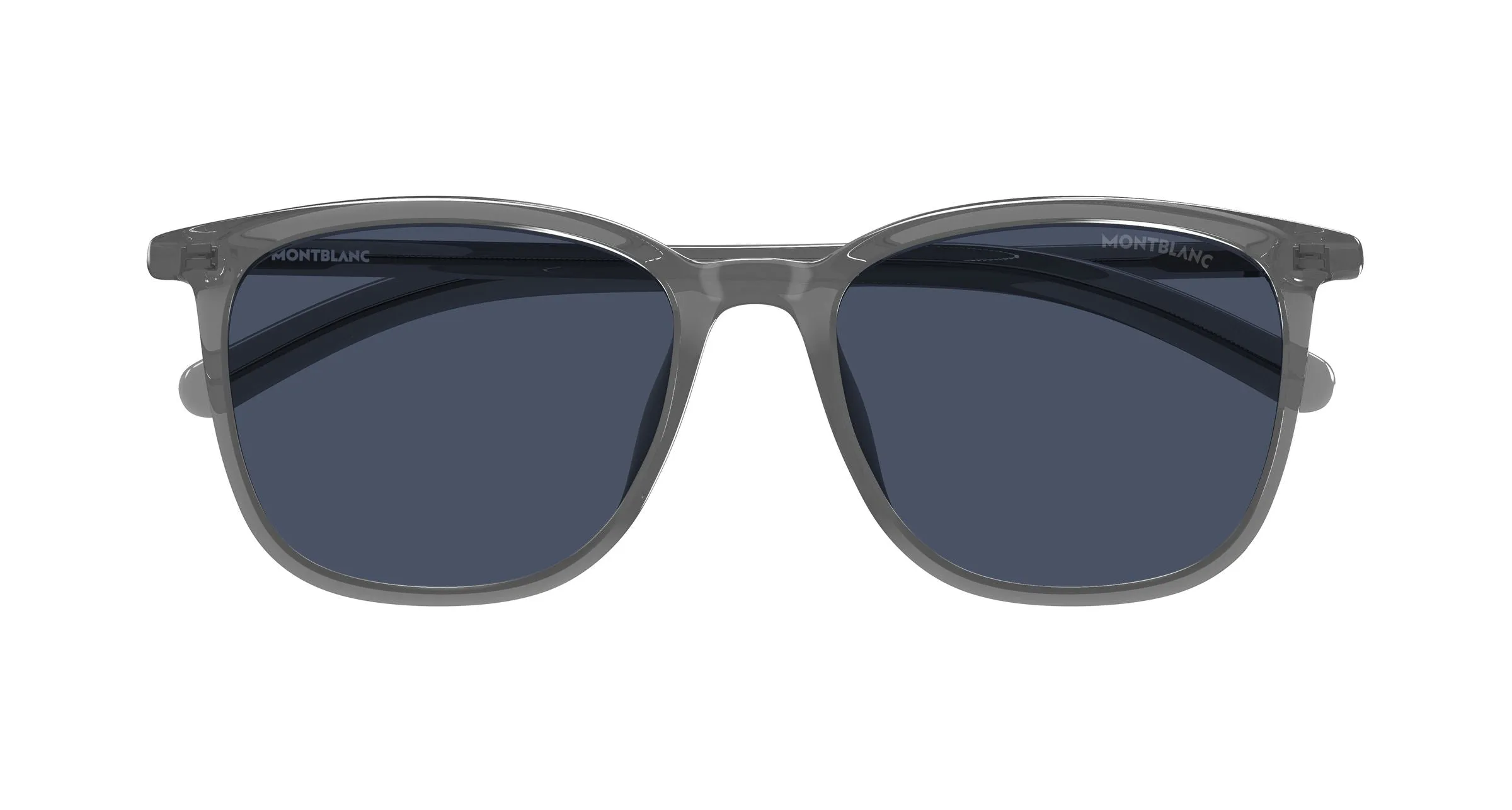Montblanc MB0487SA 003 Occhiali da sole Grigio Blu Squadrata - immagine 2