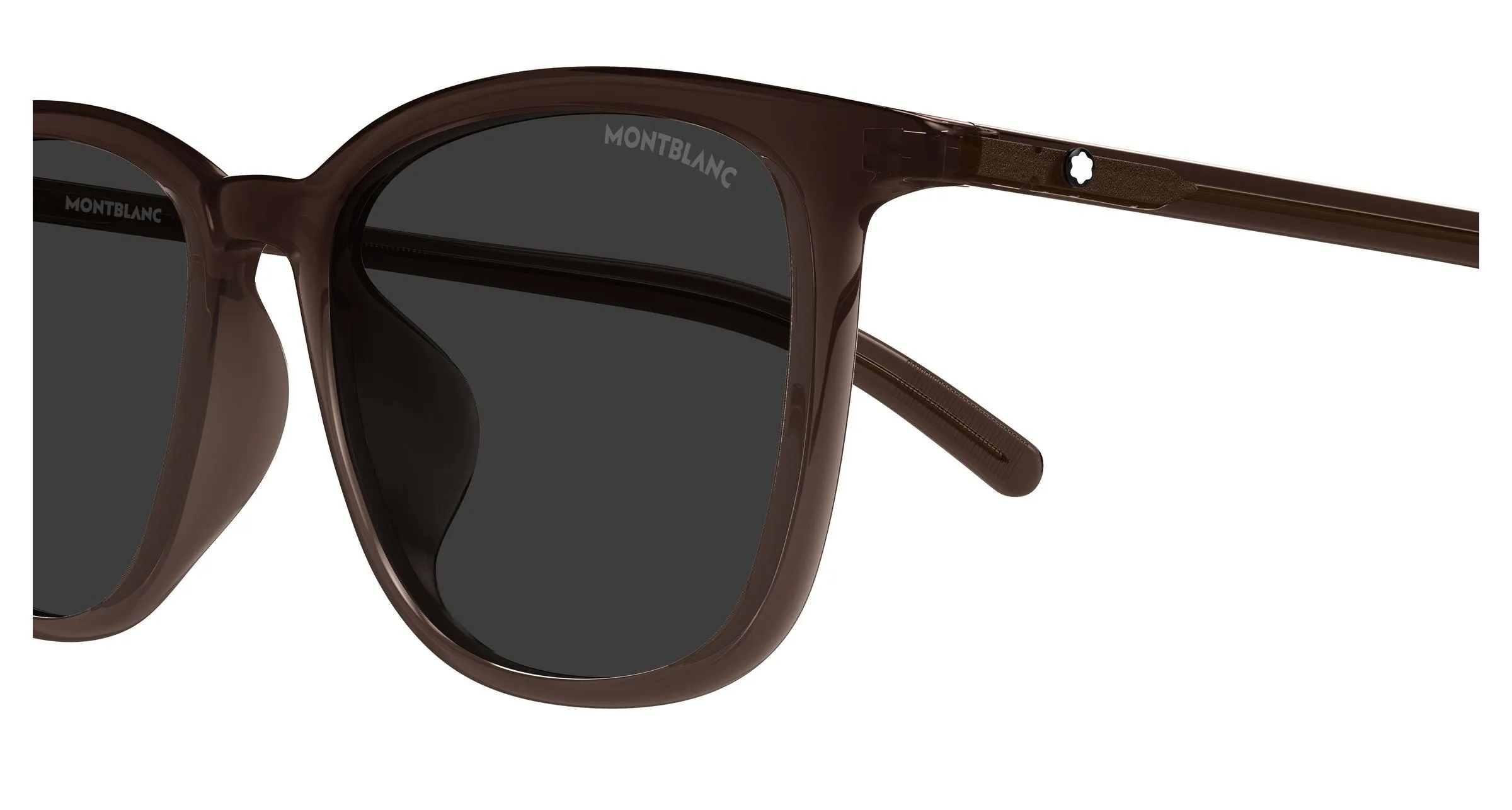 Montblanc MB0487SA 002 Occhiali da sole Marrone Grigio Squadrata - immagine 3