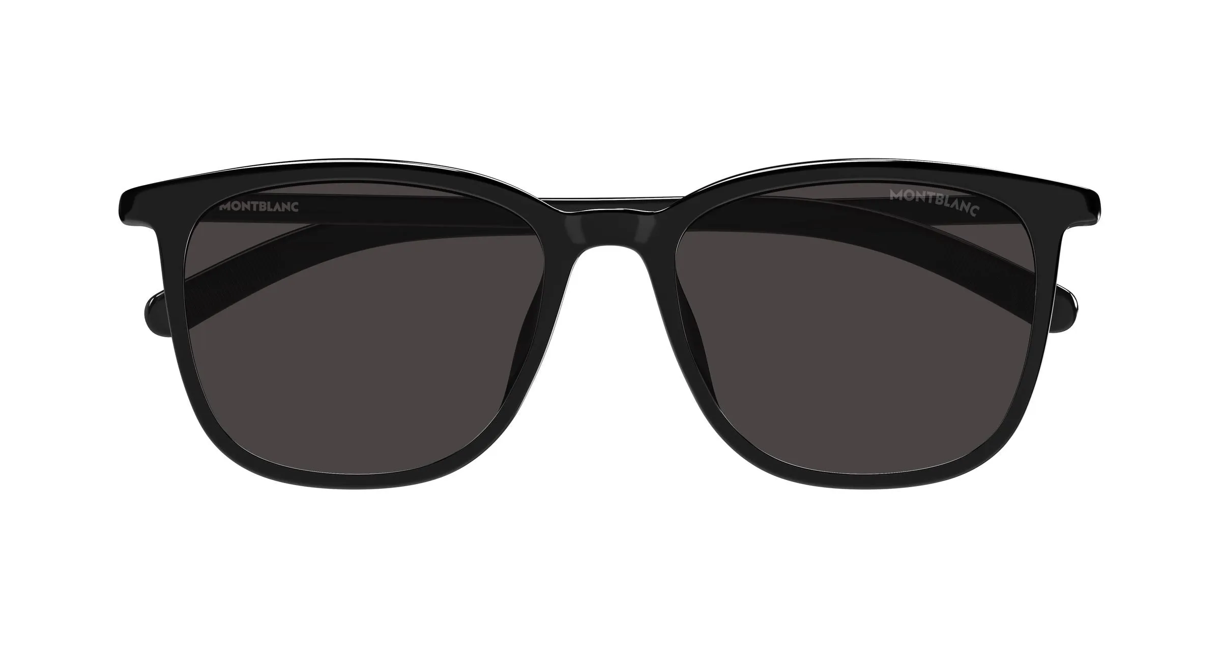 Montblanc MB0487SA 001 Occhiali da sole Nero Grigio Squadrata - immagine 2