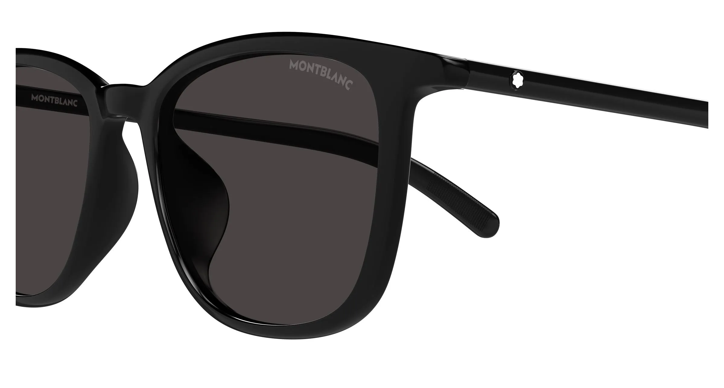 Montblanc MB0487SA 001 Occhiali da sole Nero Grigio Squadrata - immagine 3