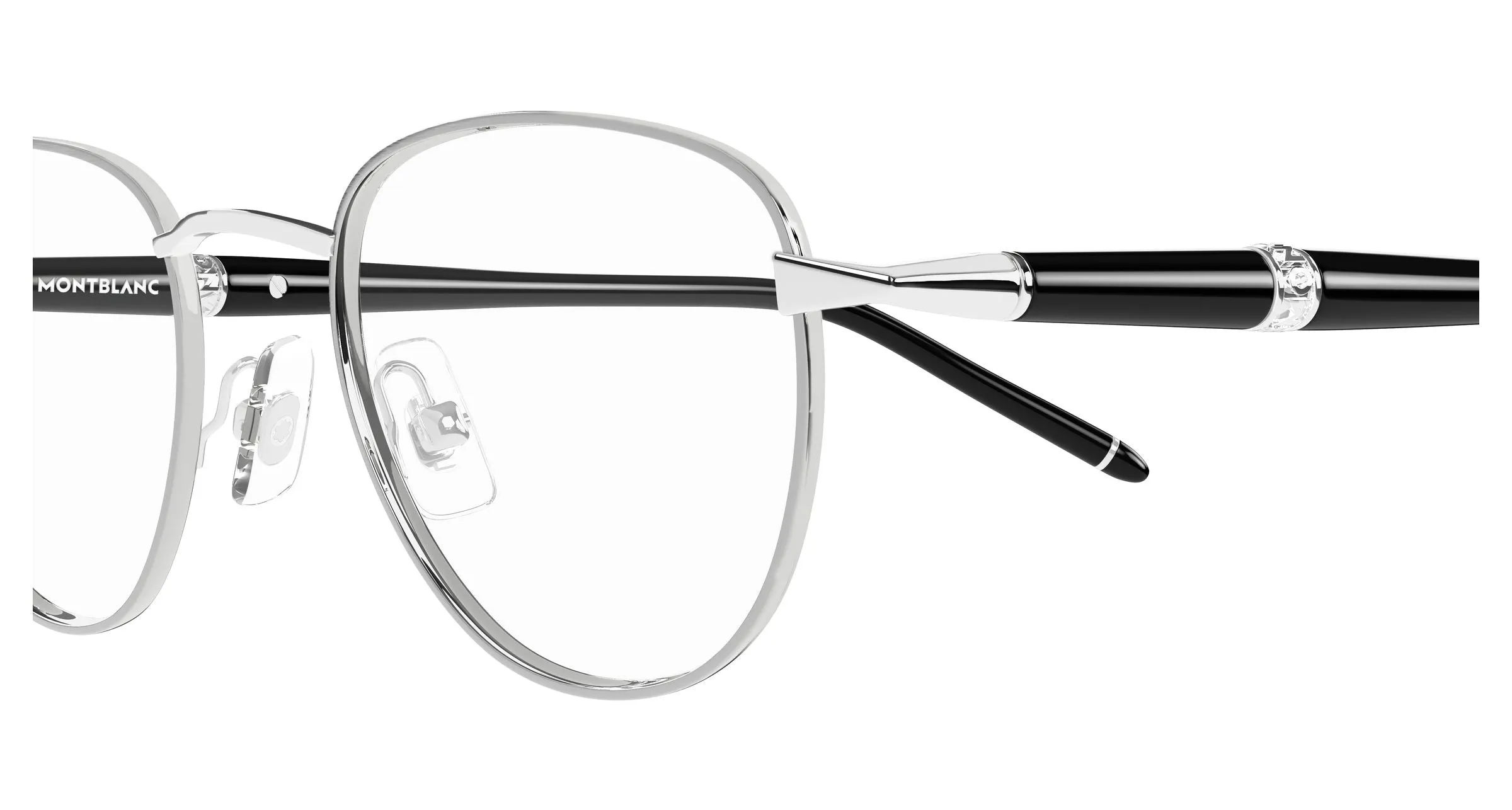 Montblanc MB0486O 004 Montature da vista Metallo Argento Trasparente Rotonda - immagine 3