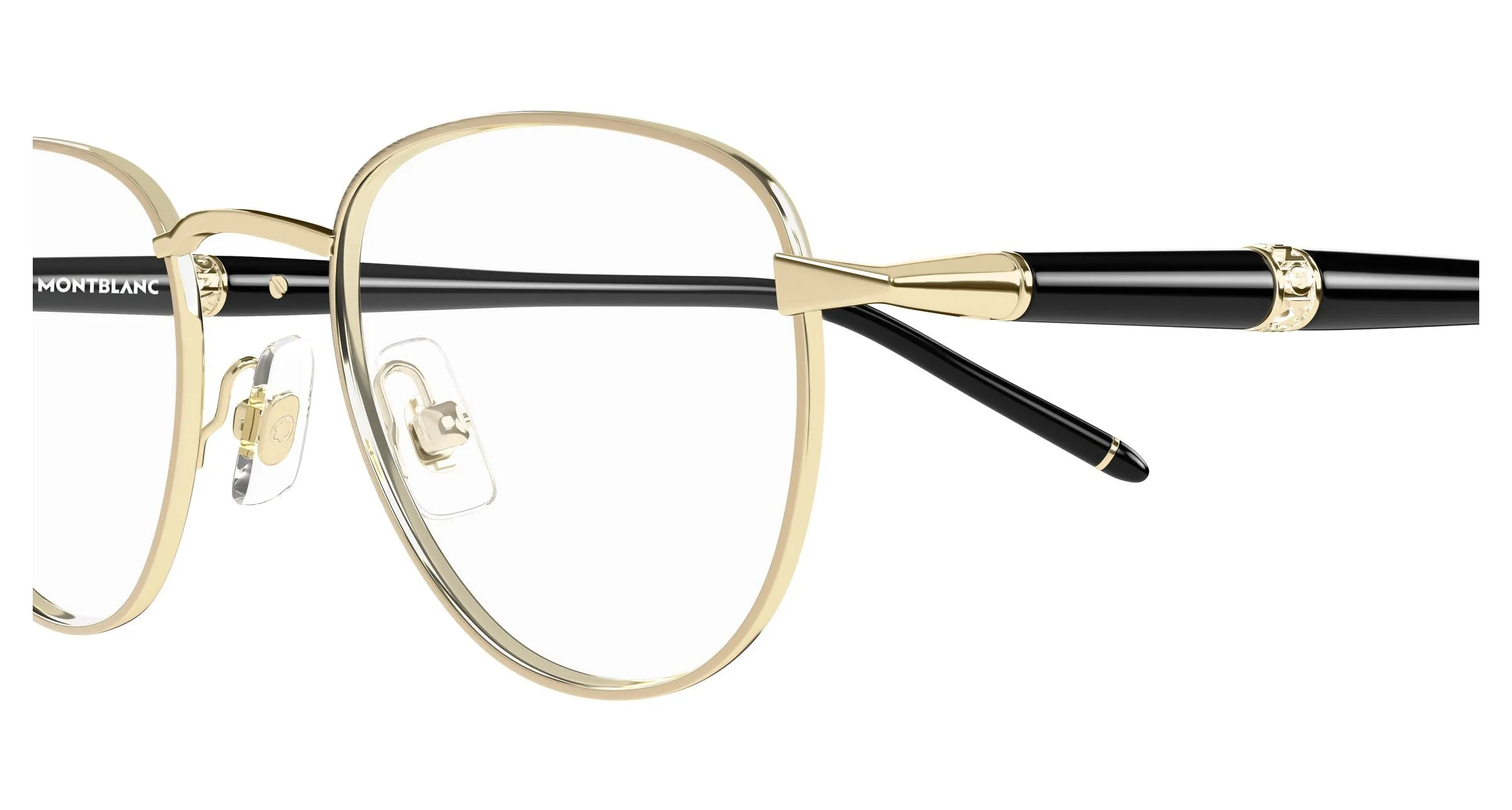 Montblanc MB0486O 003 Montature da vista Metallo Oro Trasparente Rotonda - immagine 3