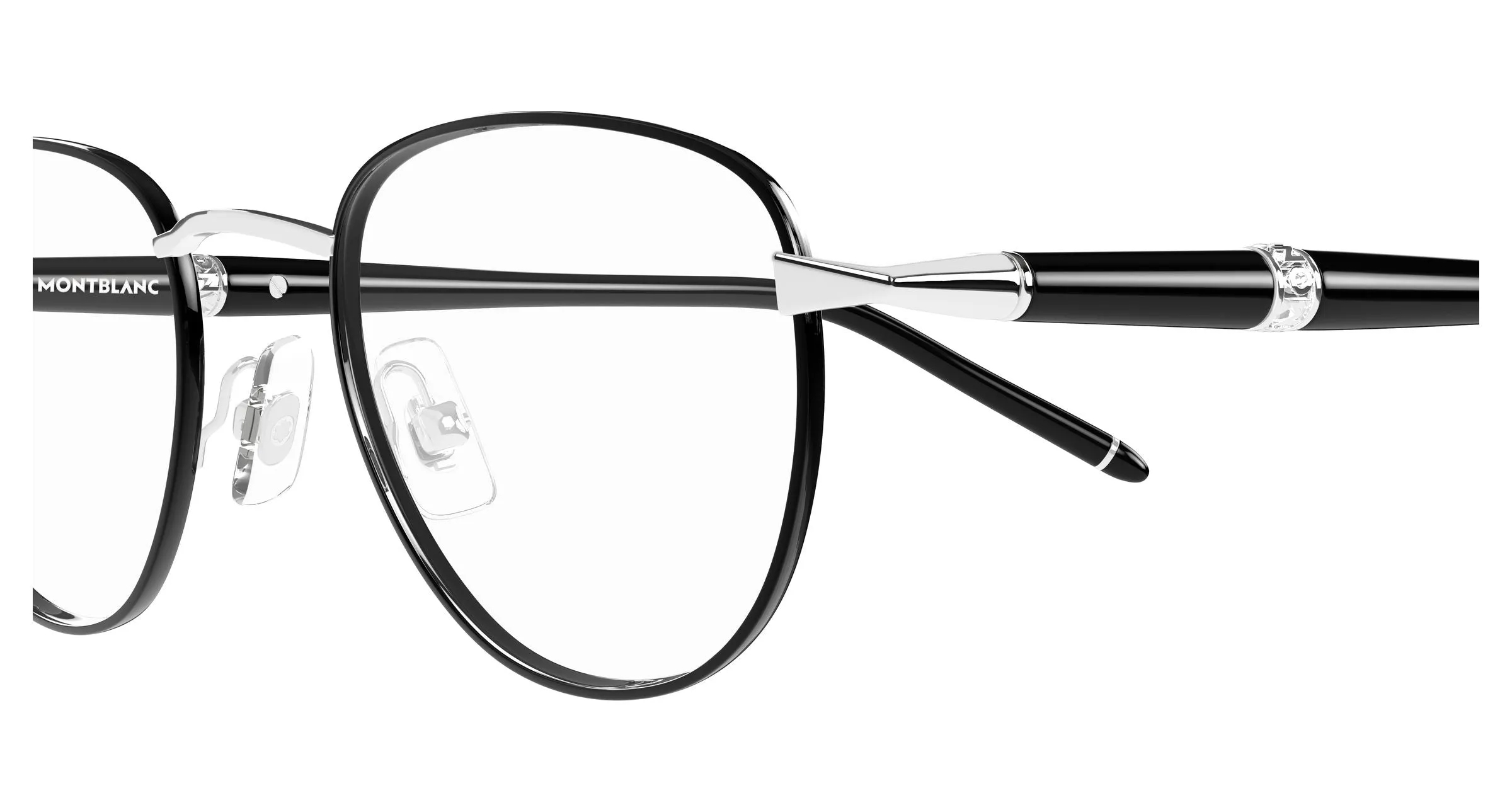 Montblanc MB0486O 002 Montature da vista Metallo Argento Trasparente Rotonda - immagine 3