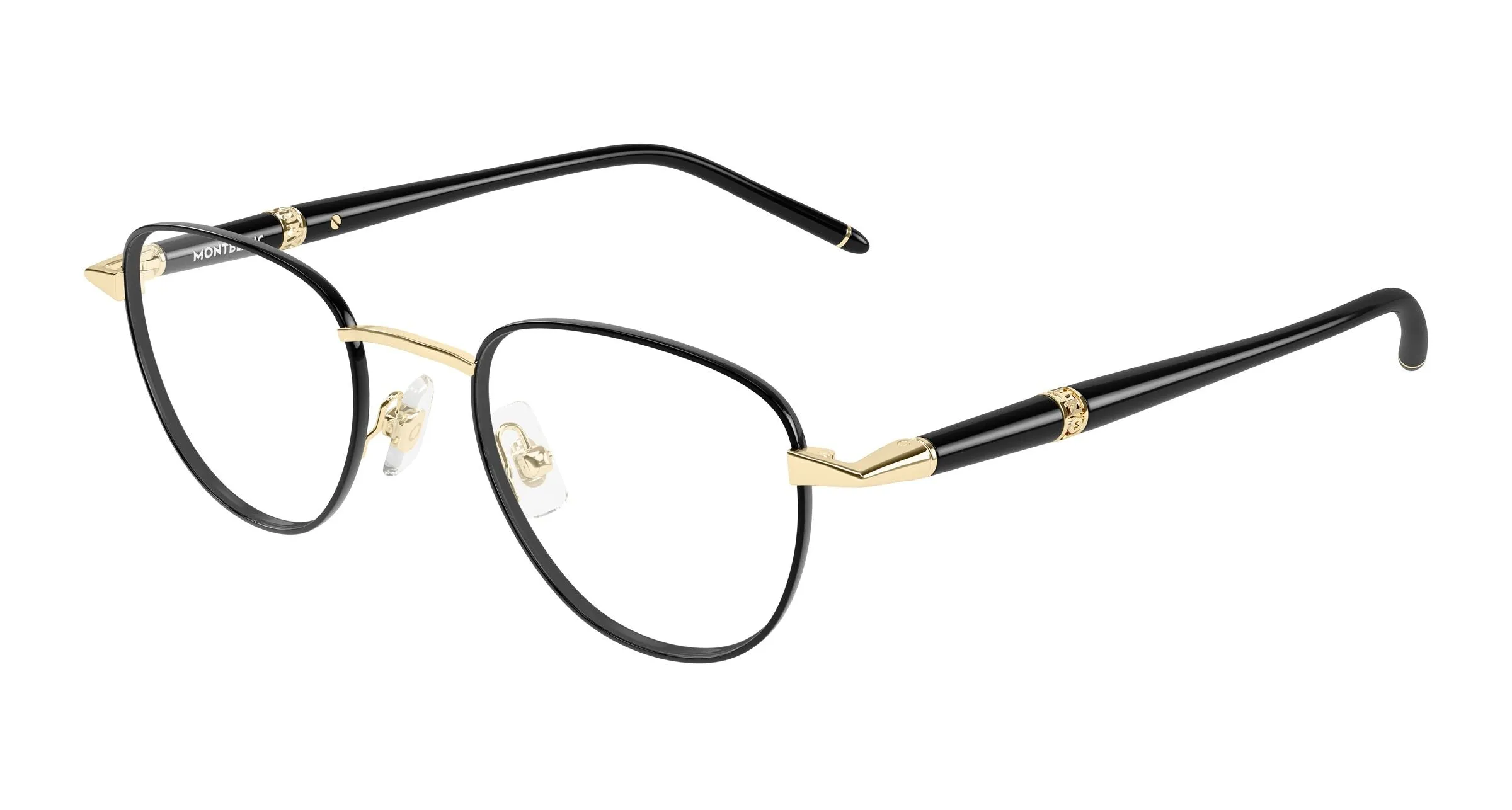 Montblanc MB0486O 001 Montature da vista Metallo Oro Trasparente Rotonda - immagine 1