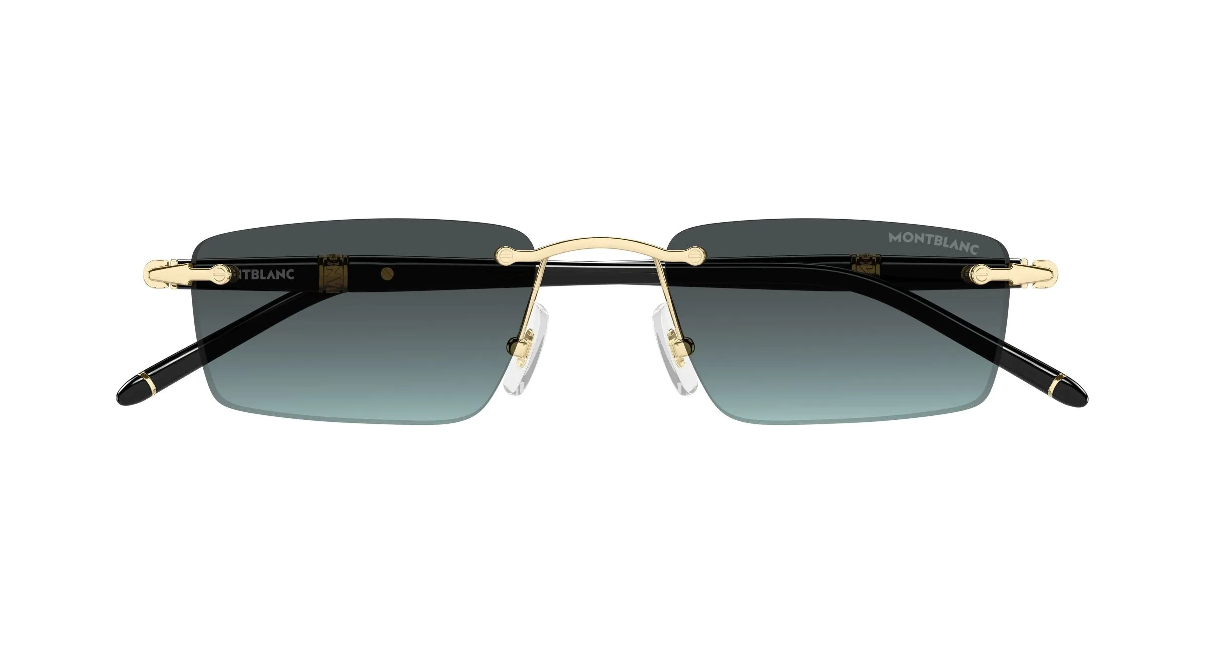 Montblanc MB0484S 004 Occhiali da sole Metallo Oro Grigio Squadrata - immagine 2