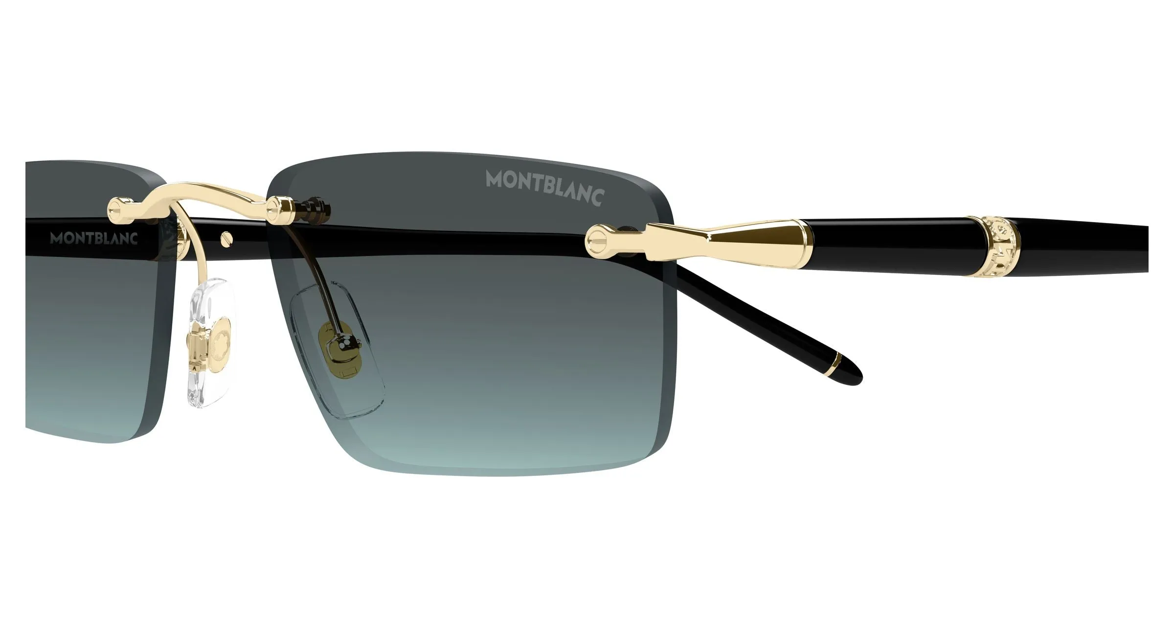Montblanc MB0484S 004 Occhiali da sole Metallo Oro Grigio Squadrata - immagine 3