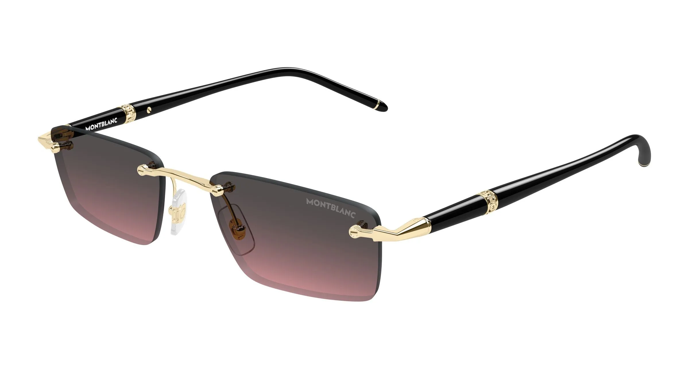Montblanc MB0484S 003 Occhiali da sole Metallo Oro Grigio Squadrata - immagine 1