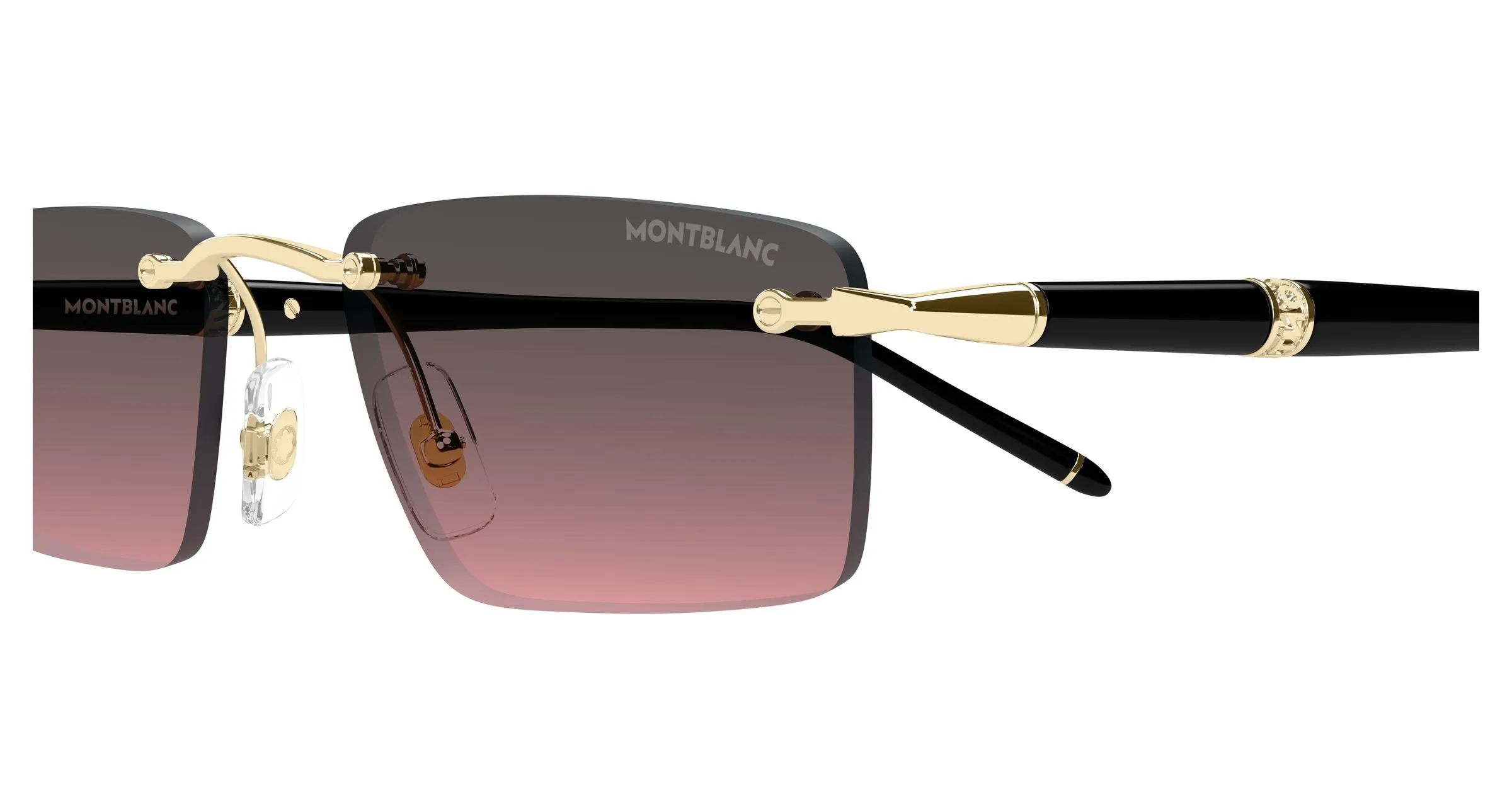 Montblanc MB0484S 003 Occhiali da sole Metallo Oro Grigio Squadrata - immagine 3
