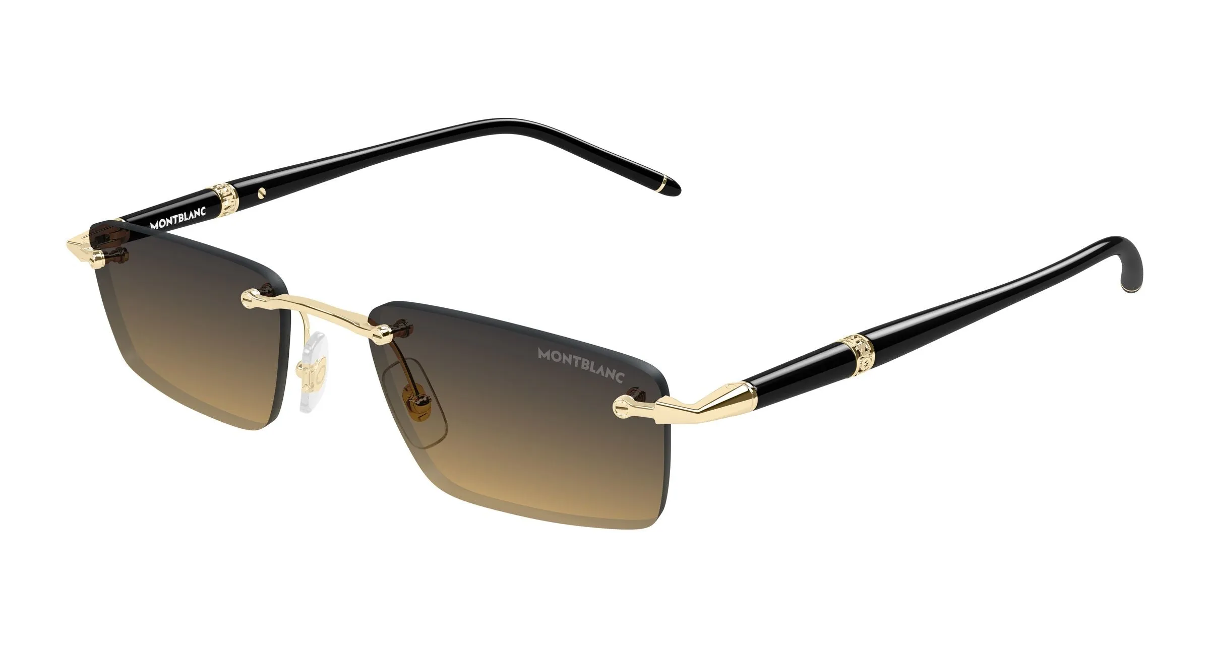 Montblanc MB0484S 002 Occhiali da sole Metallo Oro Arancione Squadrata - immagine 1