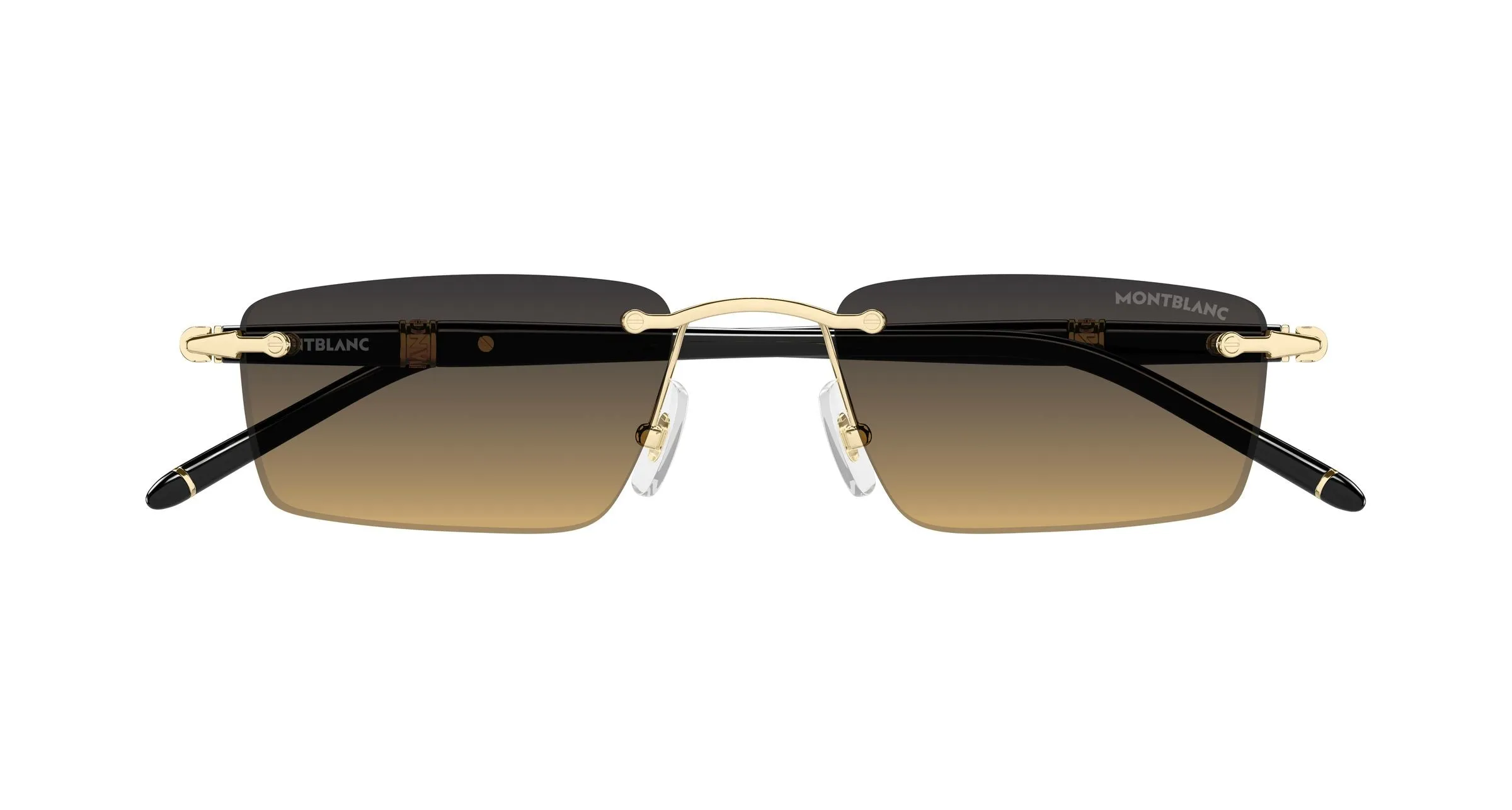 Montblanc MB0484S 002 Occhiali da sole Metallo Oro Arancione Squadrata - immagine 2