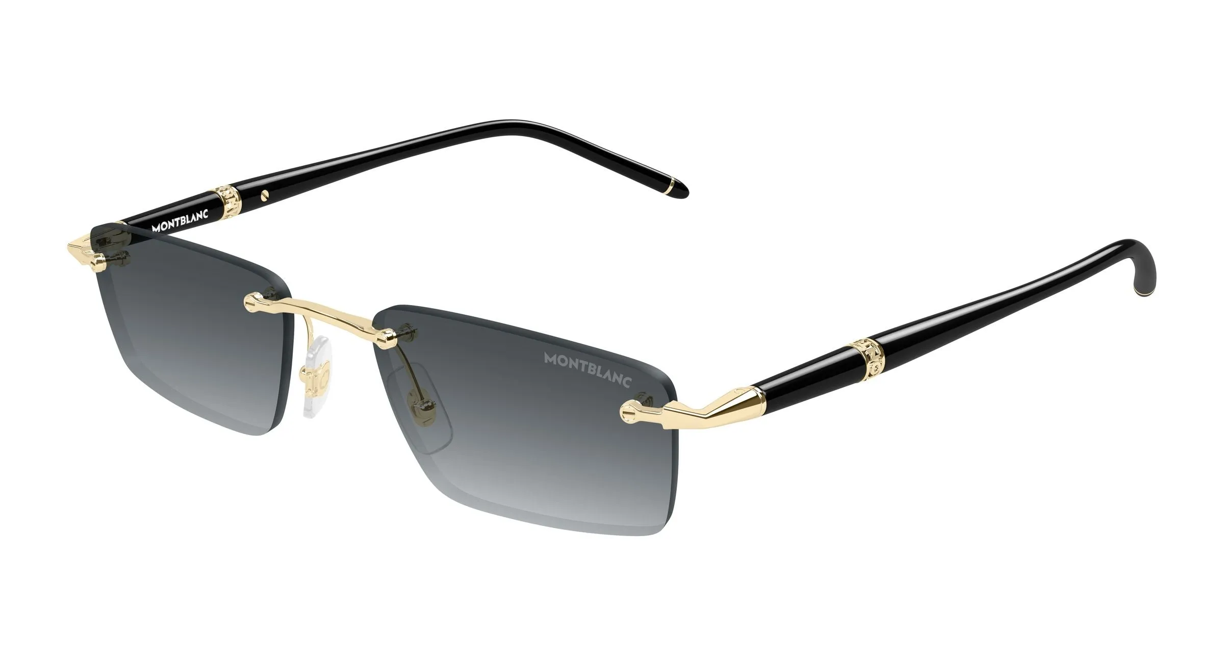 Montblanc MB0484S 001 Occhiali da sole Metallo Oro Grigio Squadrata - immagine 1