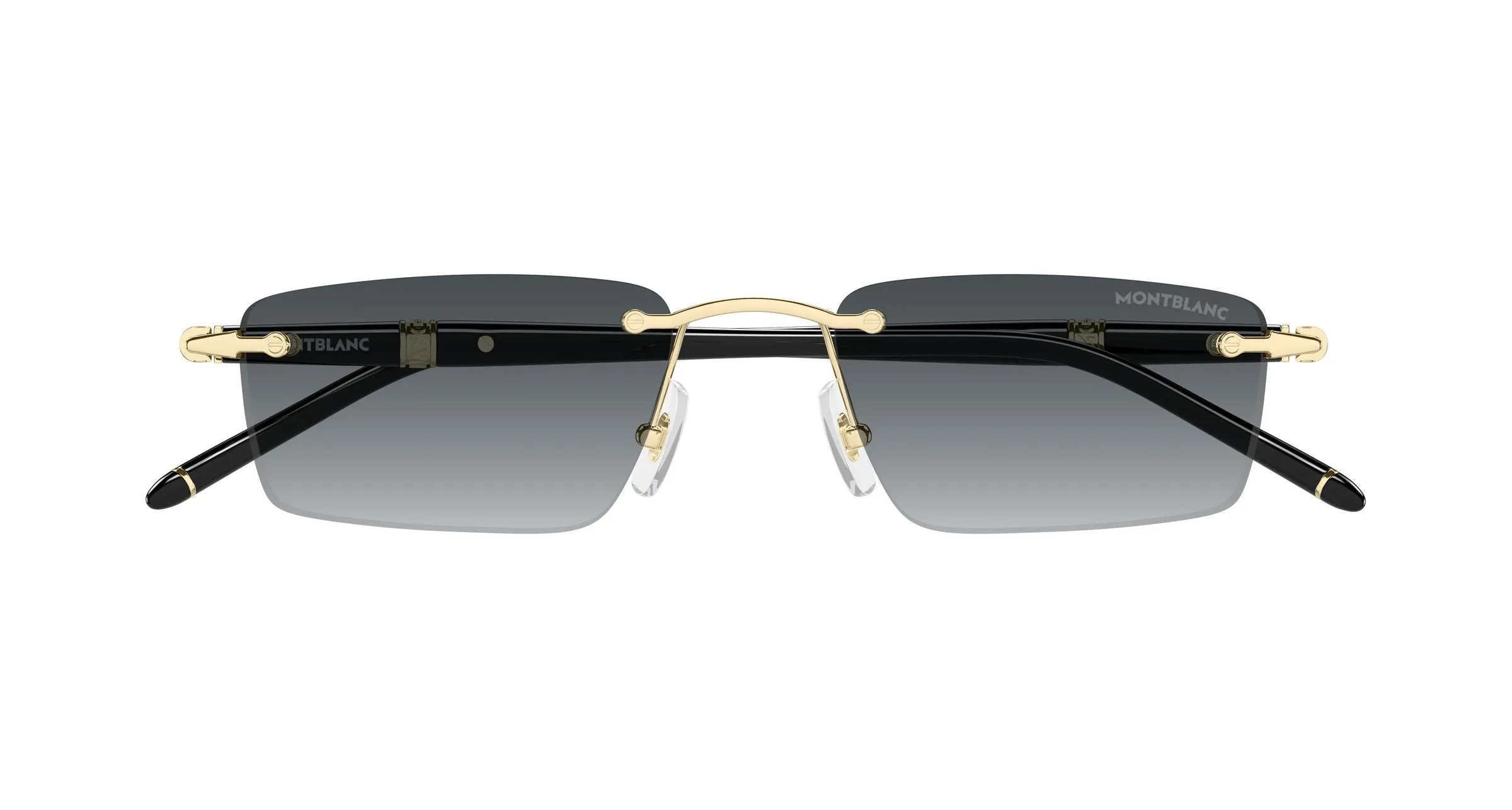 Montblanc MB0484S 001 Occhiali da sole Metallo Oro Grigio Squadrata - immagine 2