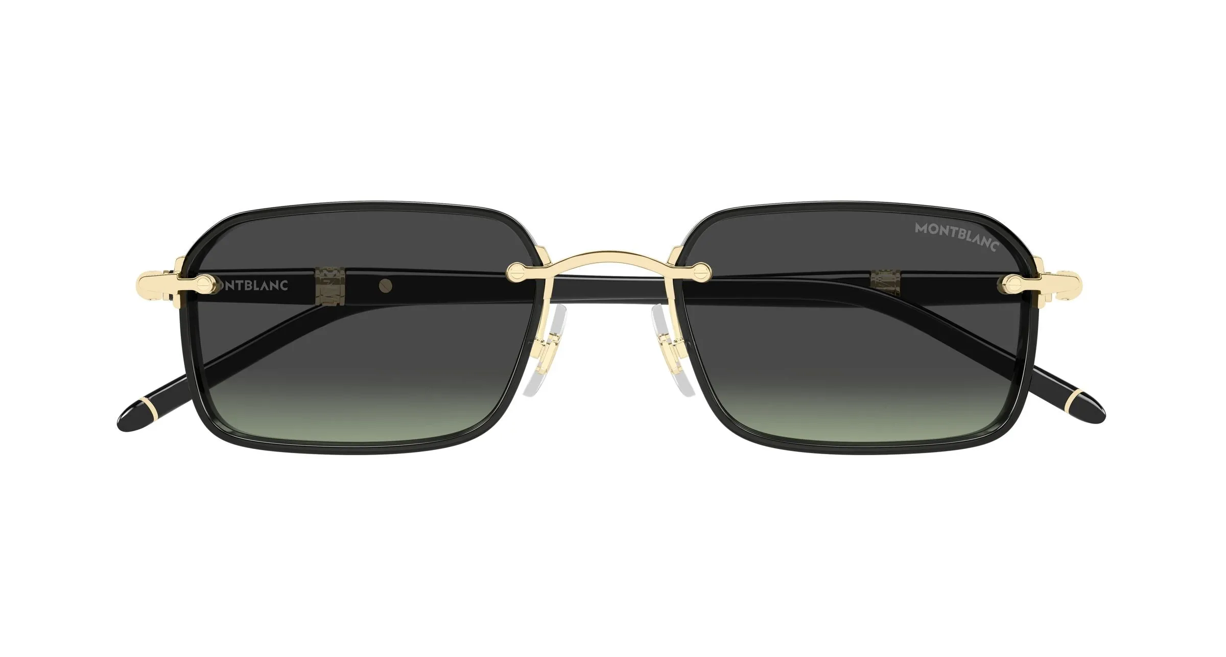Montblanc MB0483S 004 Occhiali da sole Metallo Oro Grigio Squadrata - immagine 2