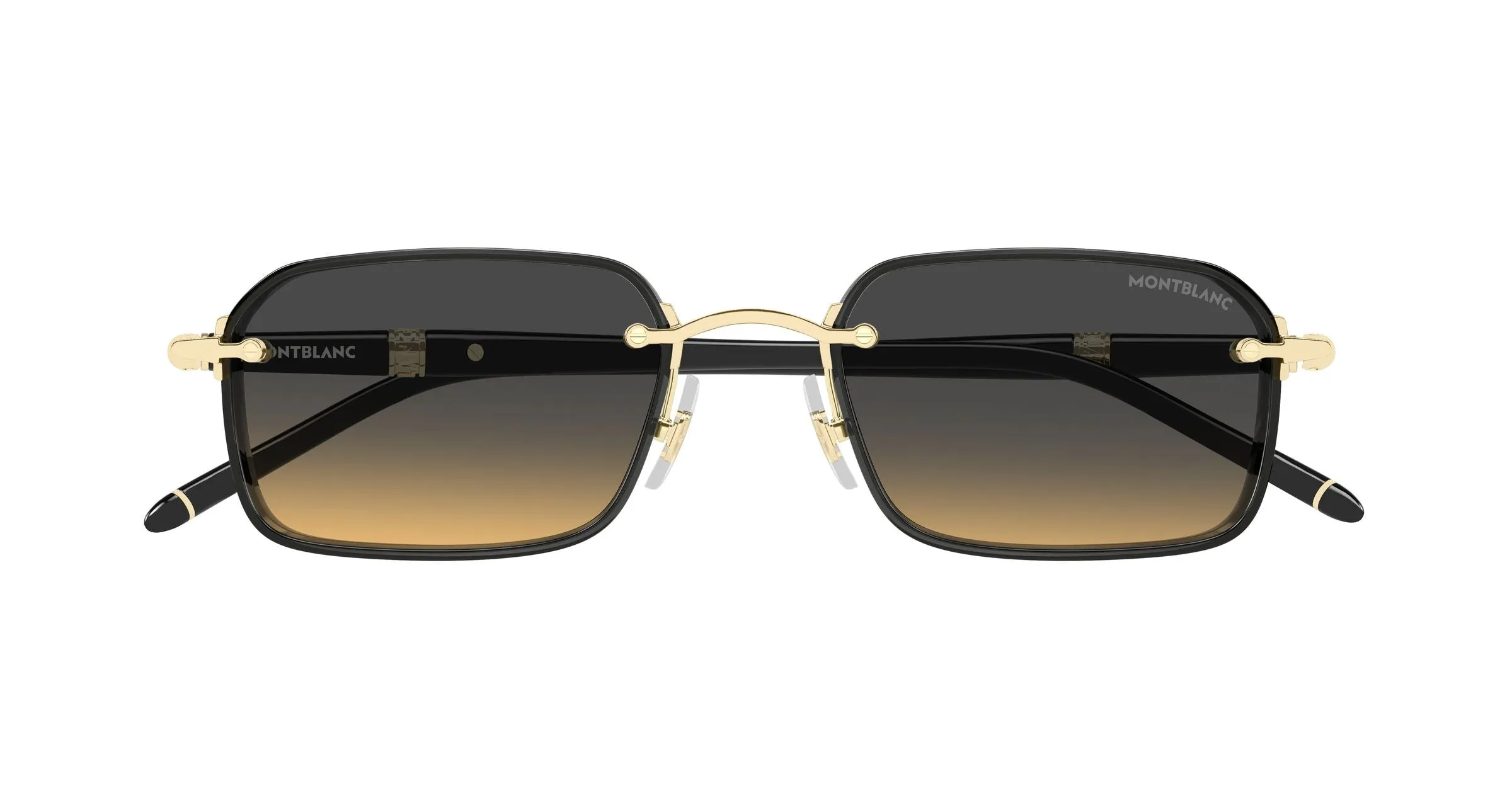 Montblanc MB0483S 002 Occhiali da sole Metallo Oro Grigio Squadrata - immagine 2