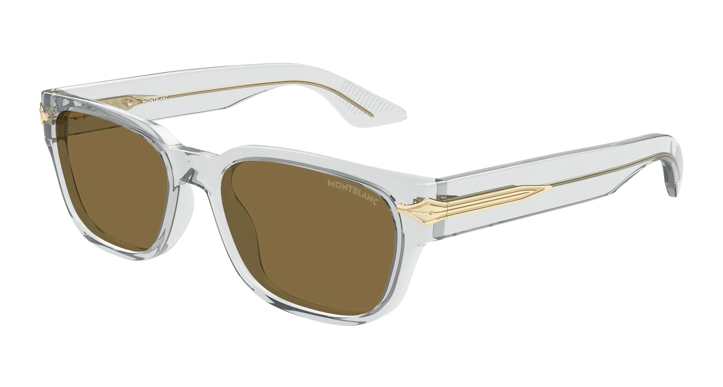 Montblanc MB0479S 004 Occhiali da sole Acetato Grigio Marrone Squadrata - immagine 1