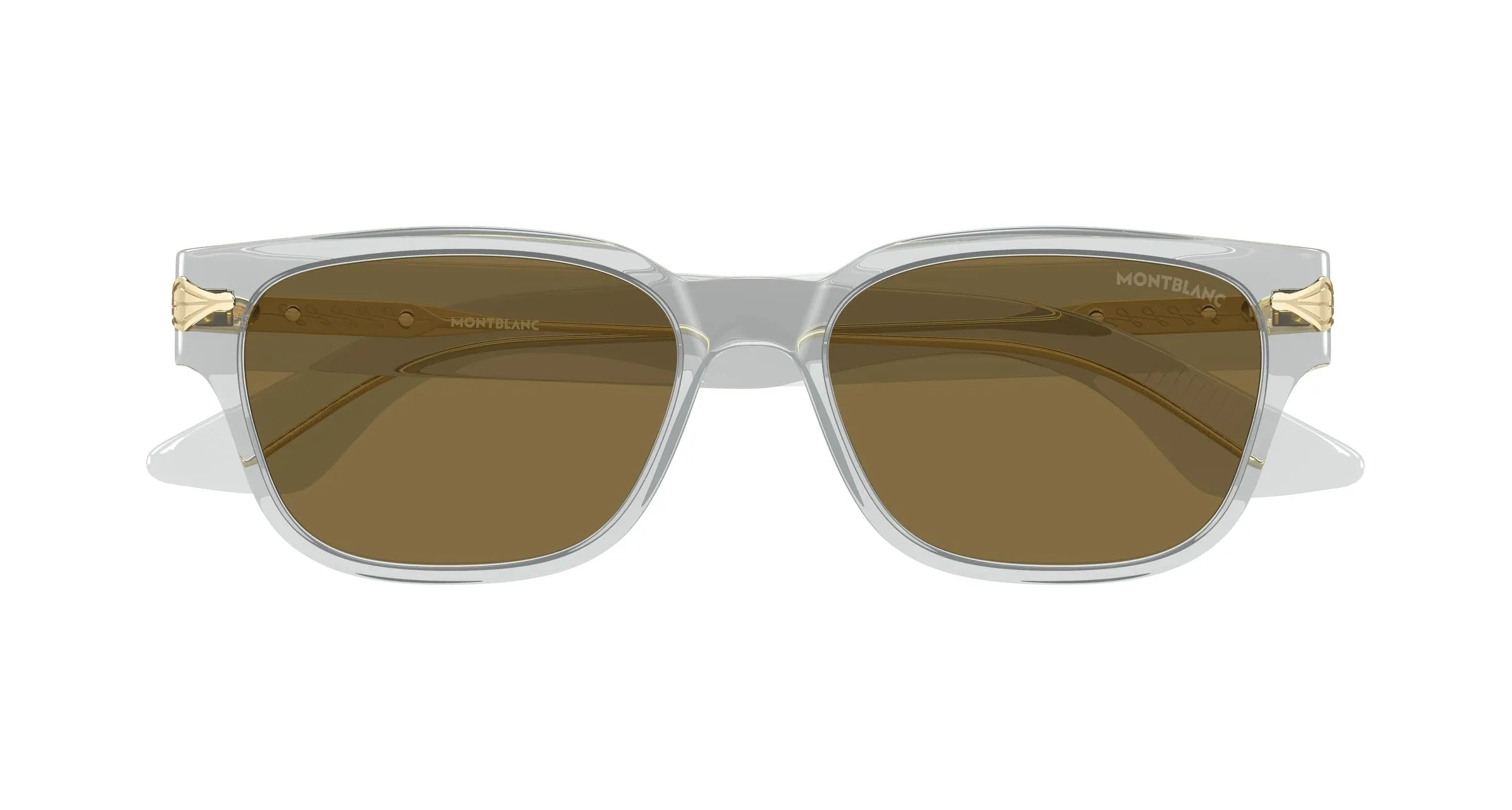 Montblanc MB0479S 004 Occhiali da sole Acetato Grigio Marrone Squadrata - immagine 2