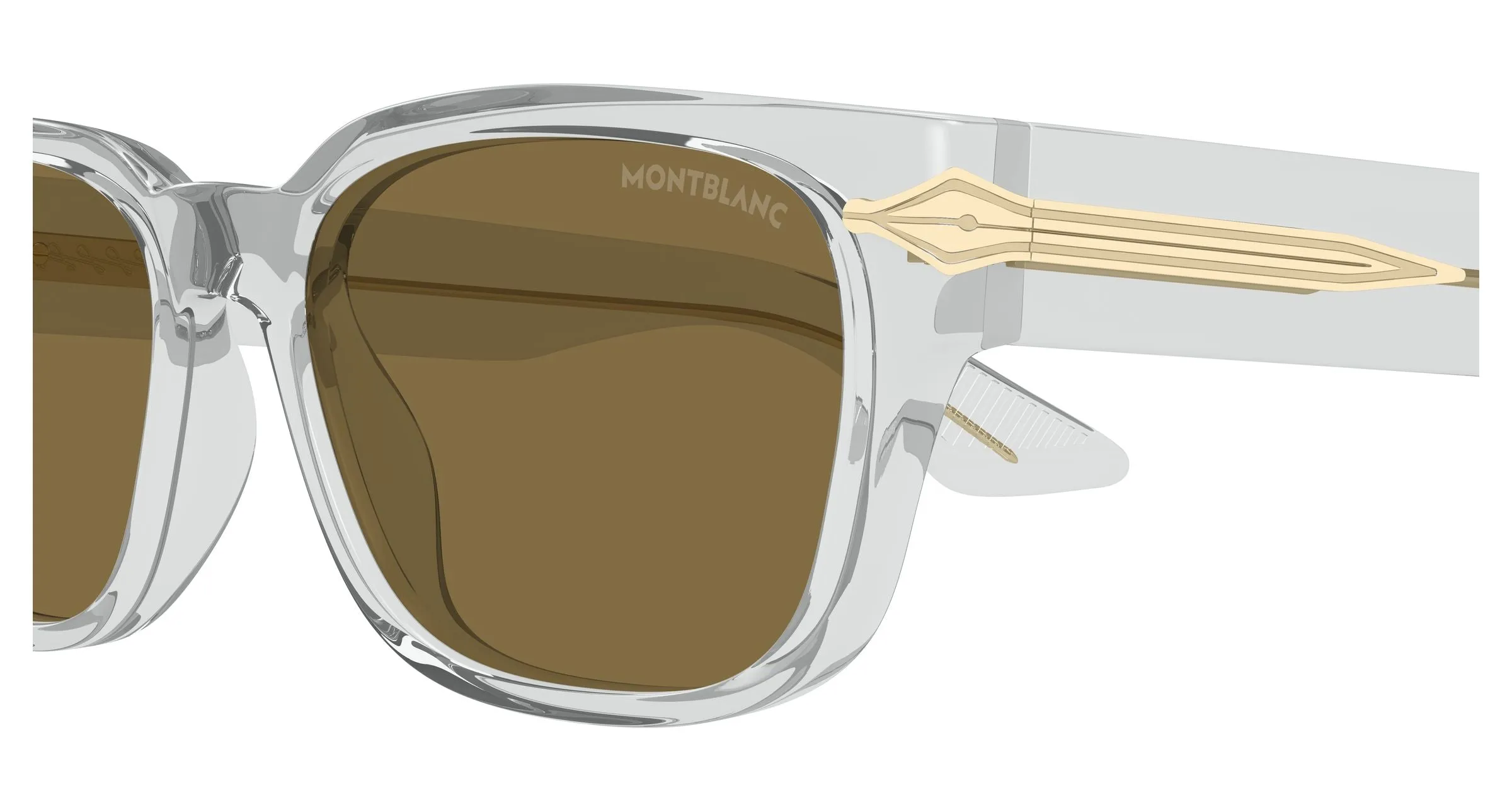 Montblanc MB0479S 004 Occhiali da sole Acetato Grigio Marrone Squadrata - immagine 3