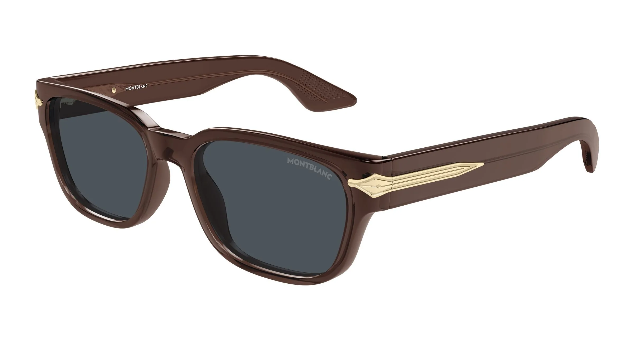 Montblanc MB0479S 003 Occhiali da sole Acetato Marrone Grigio Squadrata - immagine 1