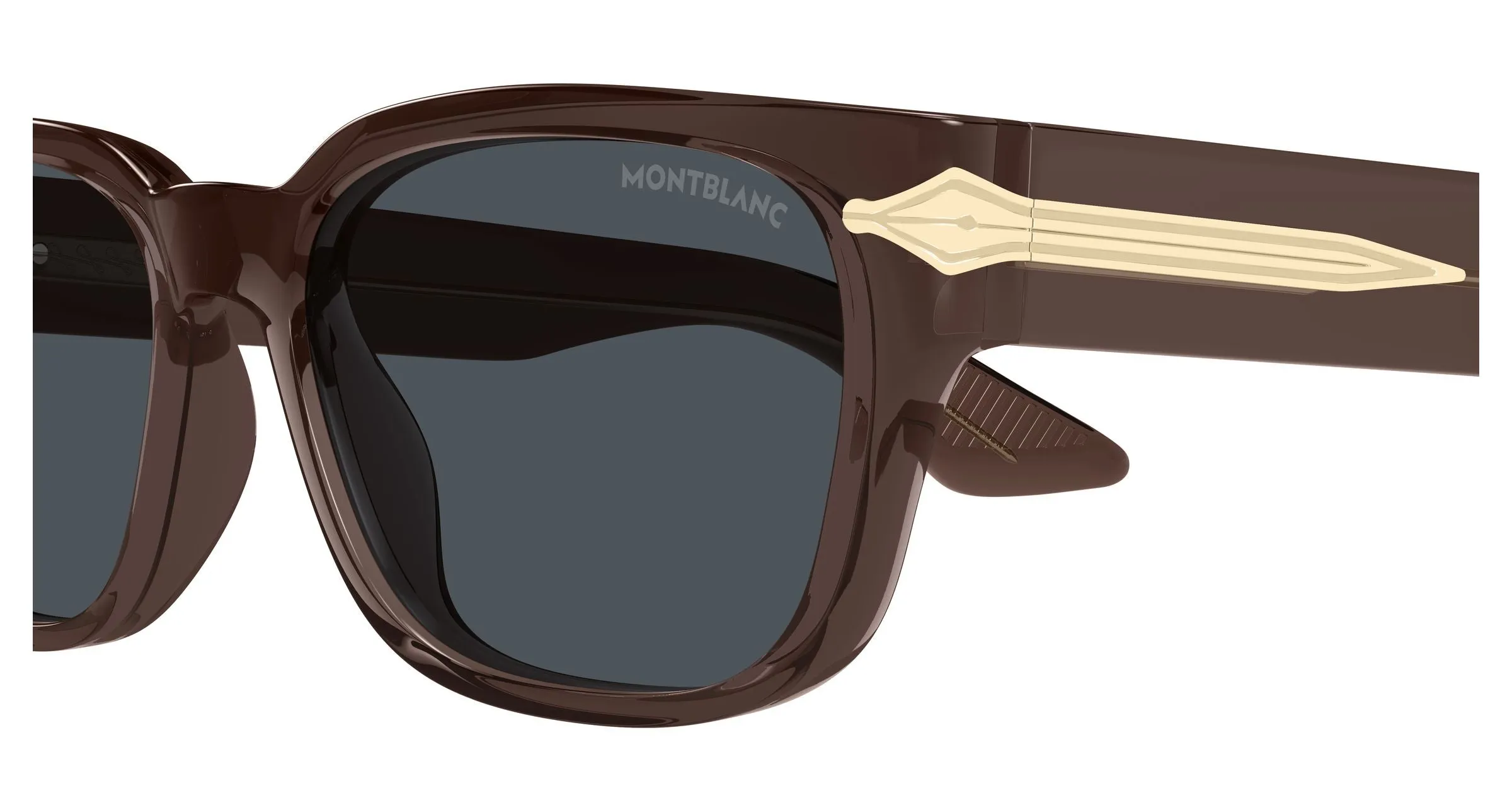Montblanc MB0479S 003 Occhiali da sole Acetato Marrone Grigio Squadrata - immagine 3
