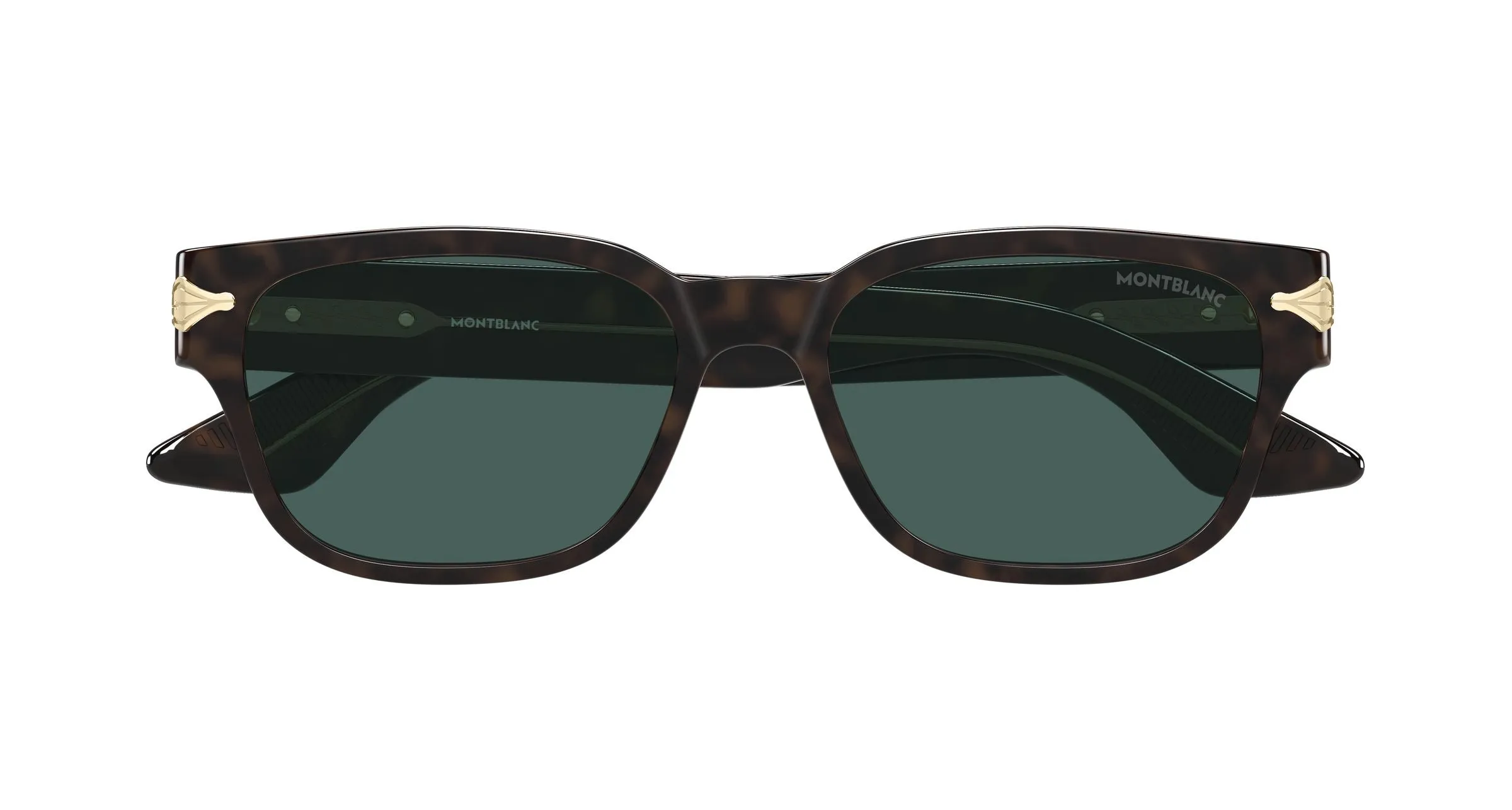 Montblanc MB0479S 002 Occhiali da sole Acetato Havana Verde Squadrata - immagine 2