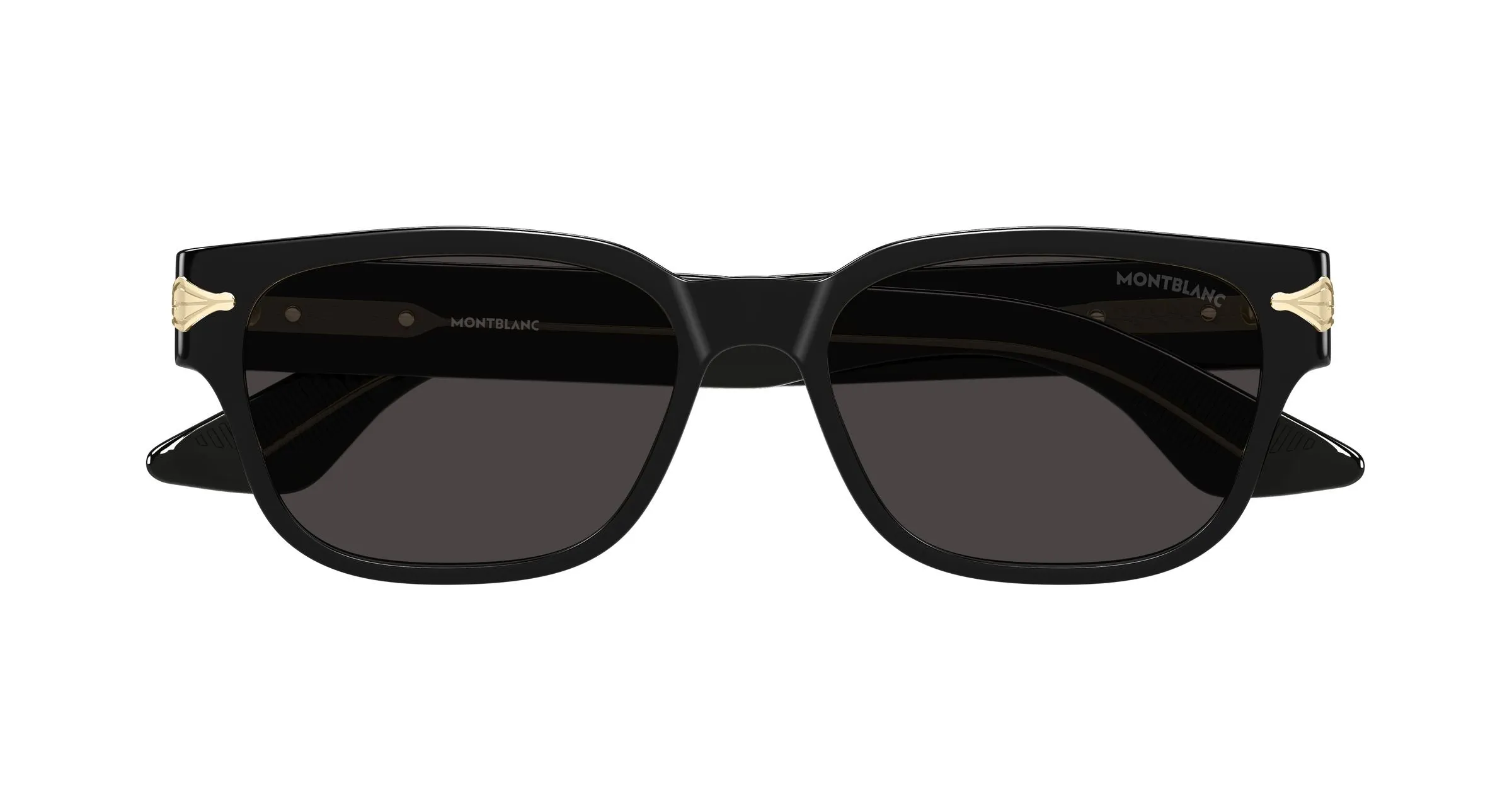 Montblanc MB0479S 001 Occhiali da sole Acetato Nero Grigio Squadrata - immagine 2
