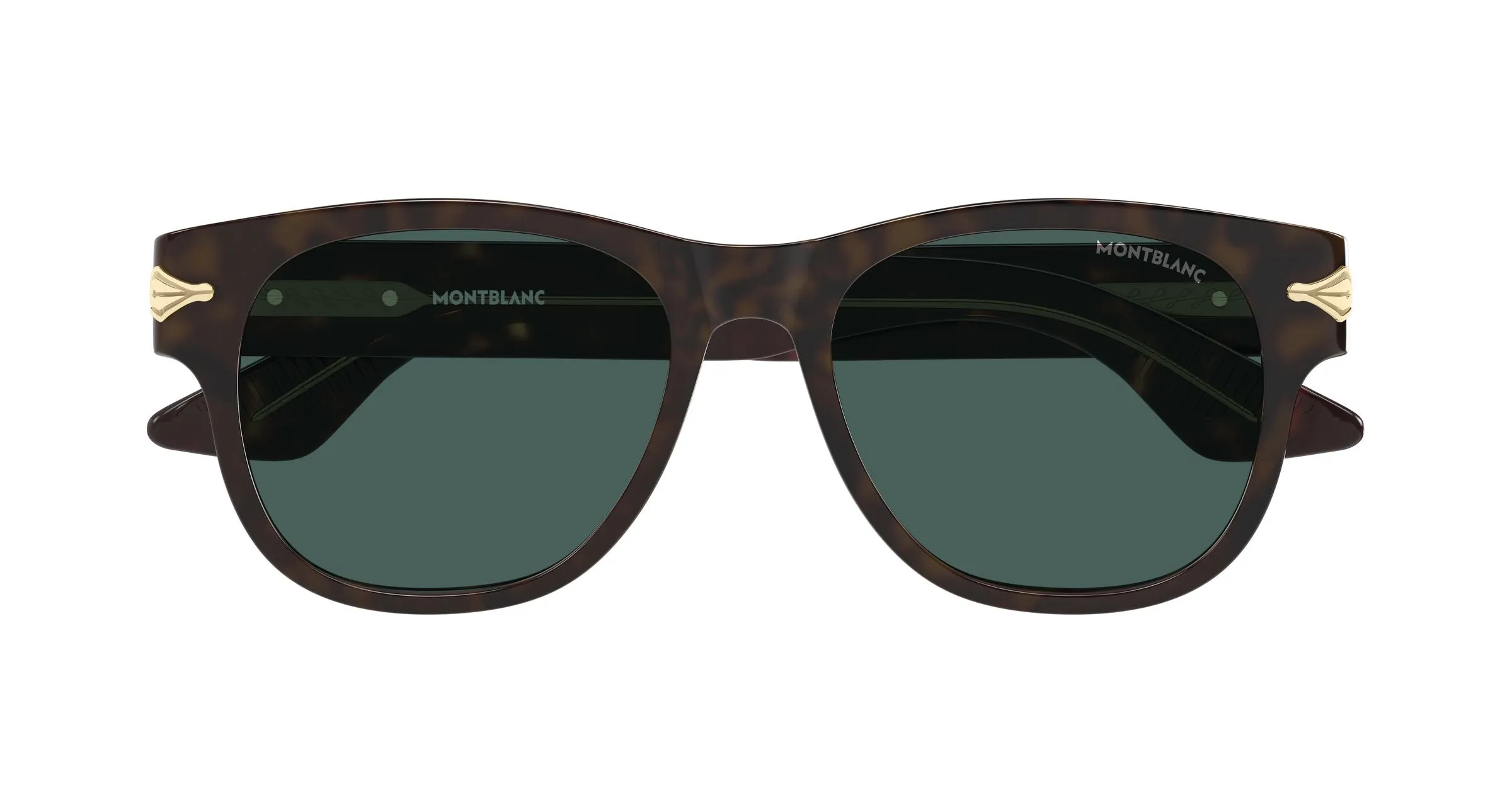Montblanc MB0478S 002 Occhiali da sole Acetato Havana Verde Squadrata - immagine 2