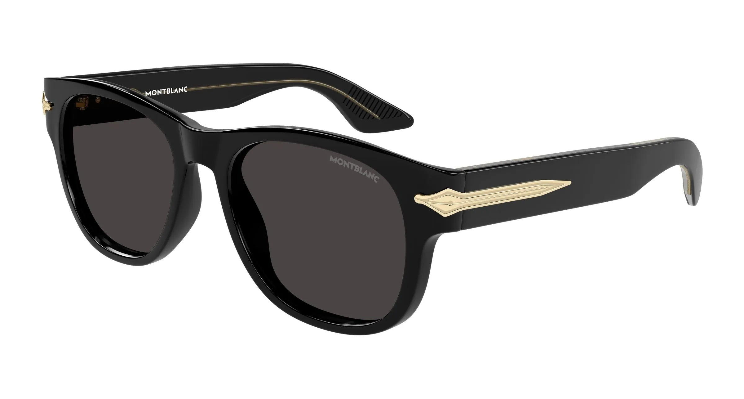 Montblanc MB0478S 001 Occhiali da sole Acetato Nero Grigio Squadrata - immagine 1