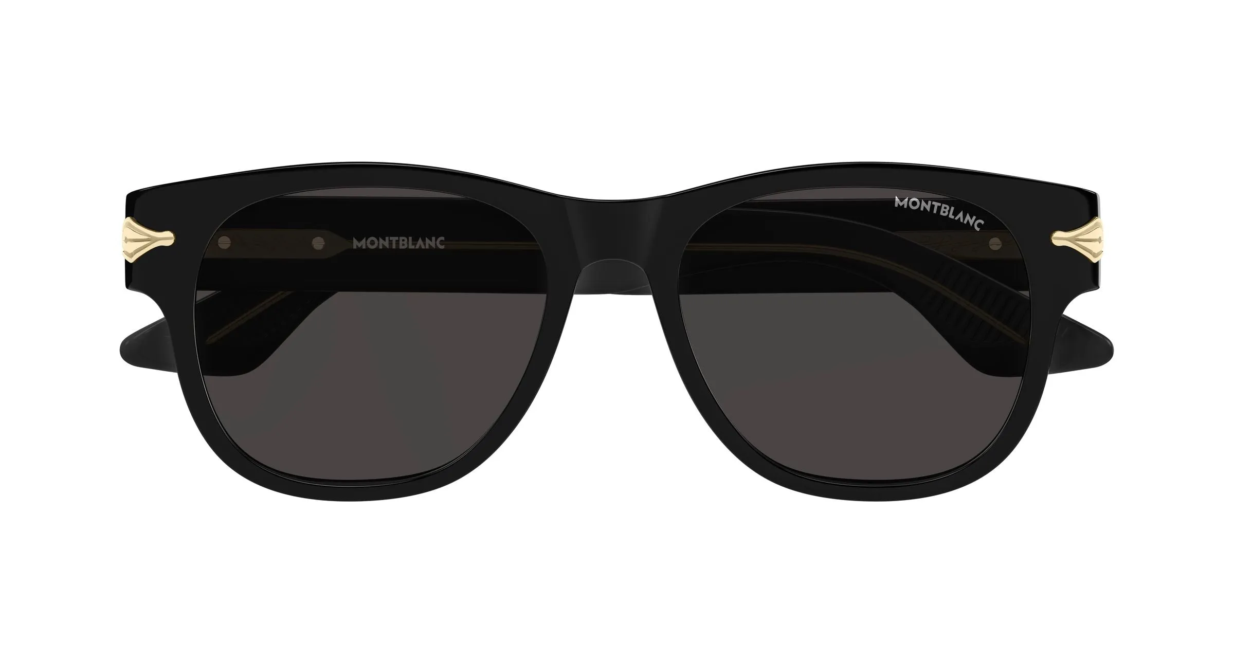 Montblanc MB0478S 001 Occhiali da sole Acetato Nero Grigio Squadrata - immagine 2