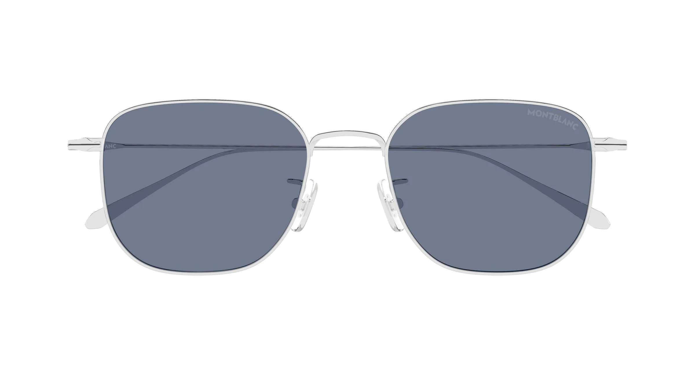 Montblanc MB0477SA 003 Occhiali da sole Metallo Argento Grigio Squadrata - immagine 2