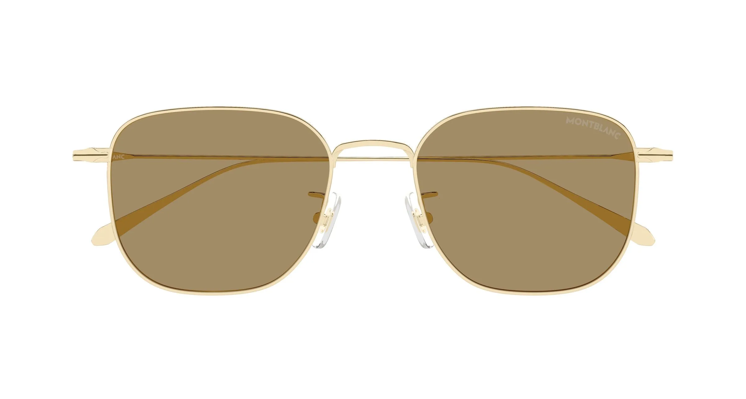 Montblanc MB0477SA 002 Occhiali da sole Metallo Oro Marrone Squadrata - immagine 2