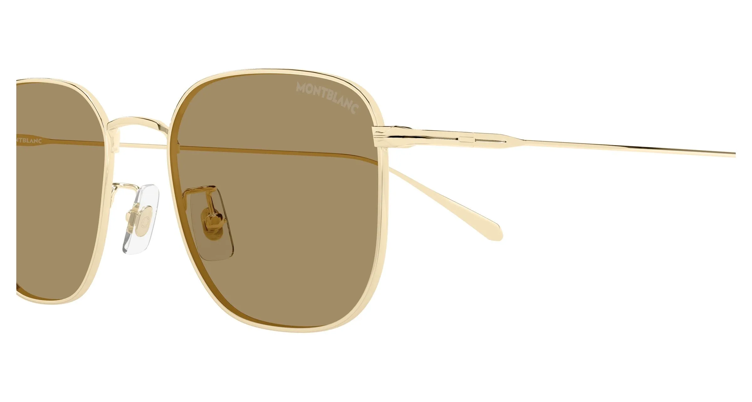 Montblanc MB0477SA 002 Occhiali da sole Metallo Oro Marrone Squadrata - immagine 3
