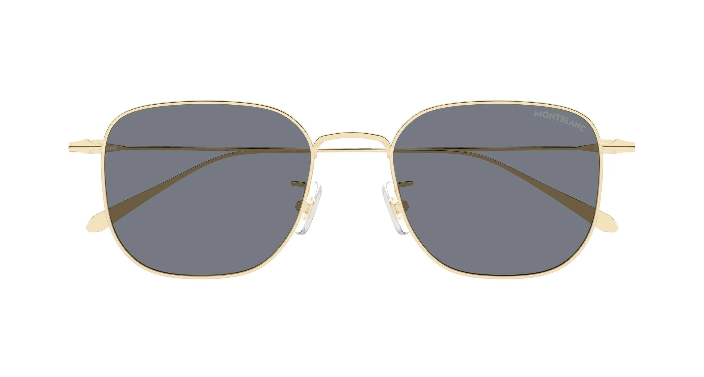 Montblanc MB0477SA 001 Occhiali da sole Metallo Oro Grigio Squadrata - immagine 2