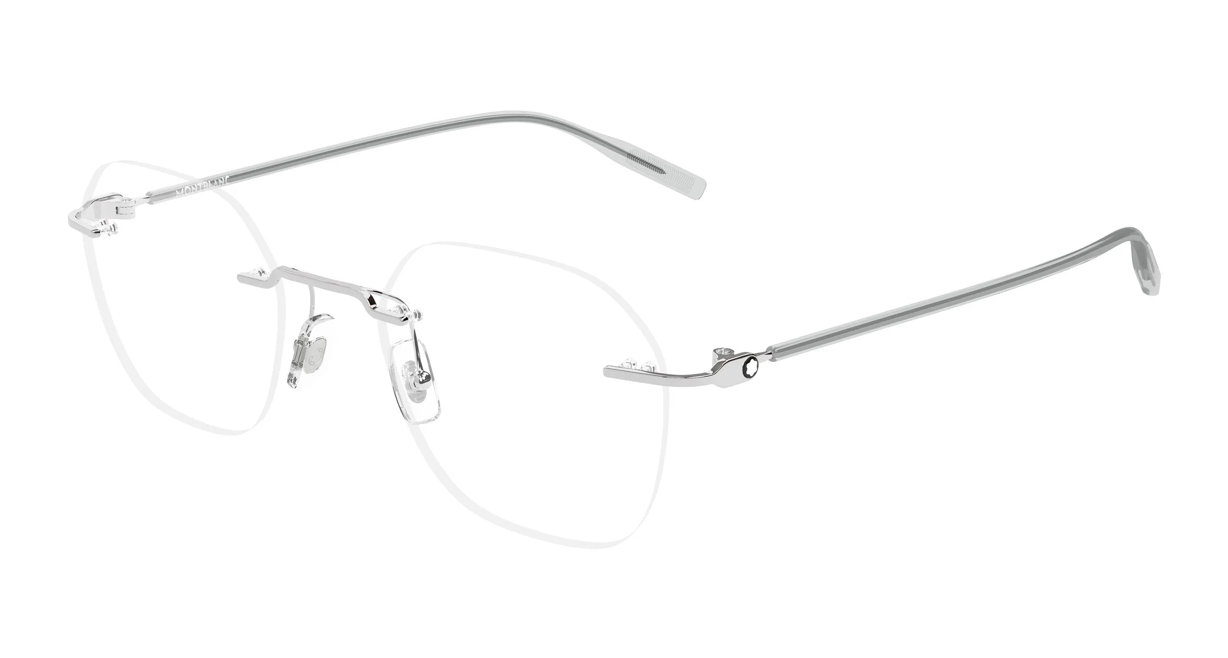 Montblanc MB0471O 004 Montature da vista Metallo Argento Trasparente Rotonda - immagine 1