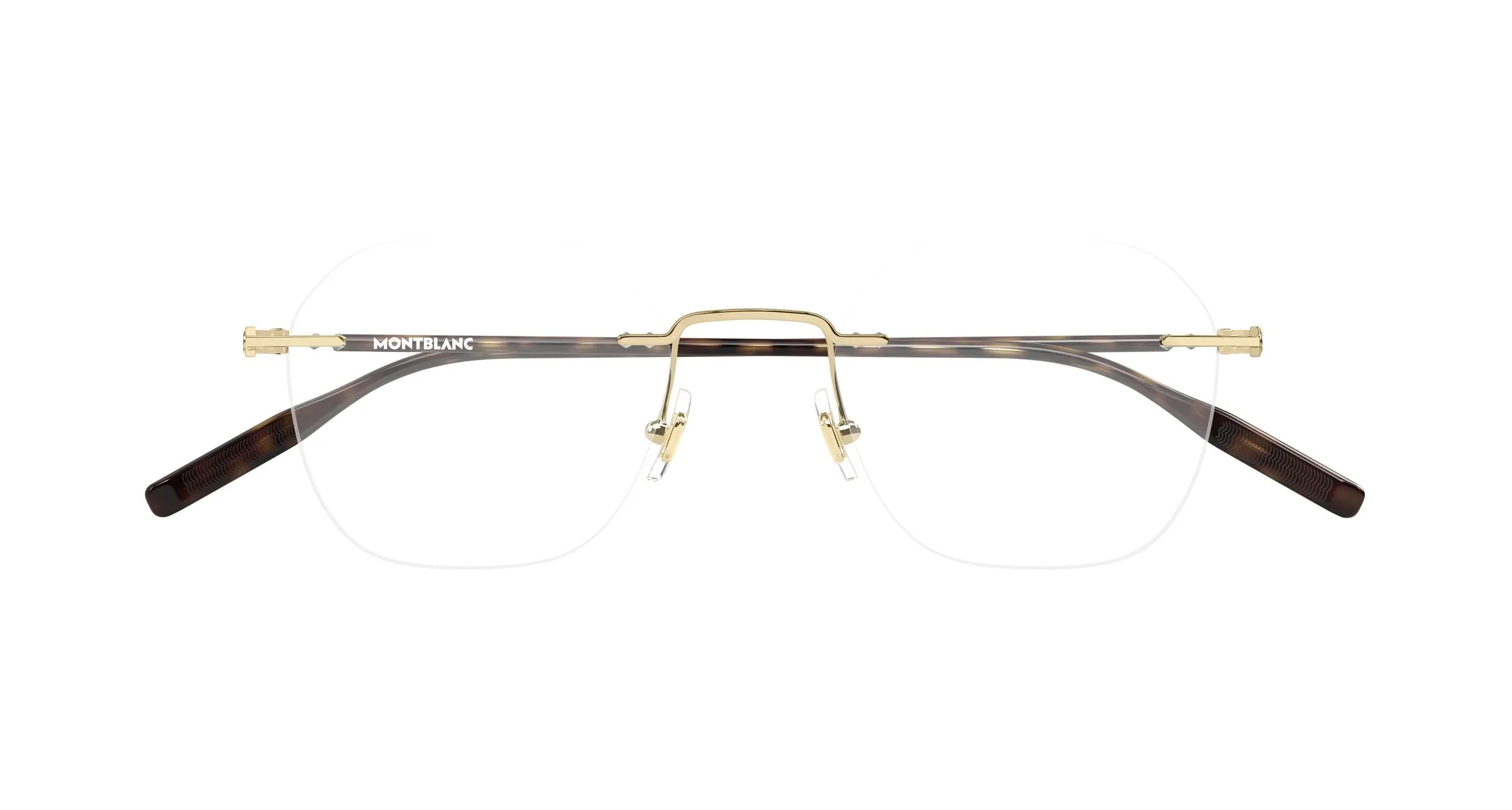Montblanc MB0471O 003 Montature da vista Metallo Oro Trasparente Rotonda - immagine 2
