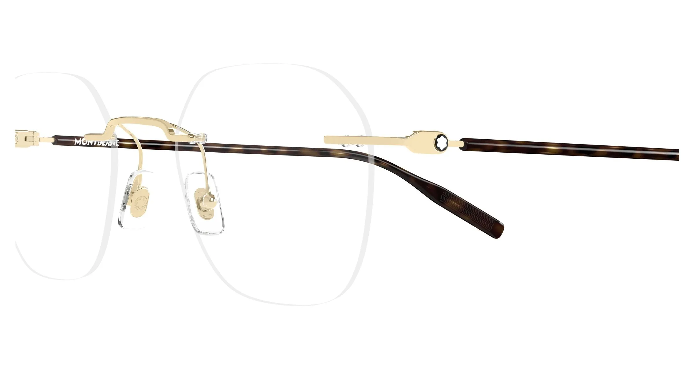 Montblanc MB0471O 003 Montature da vista Metallo Oro Trasparente Rotonda - immagine 3