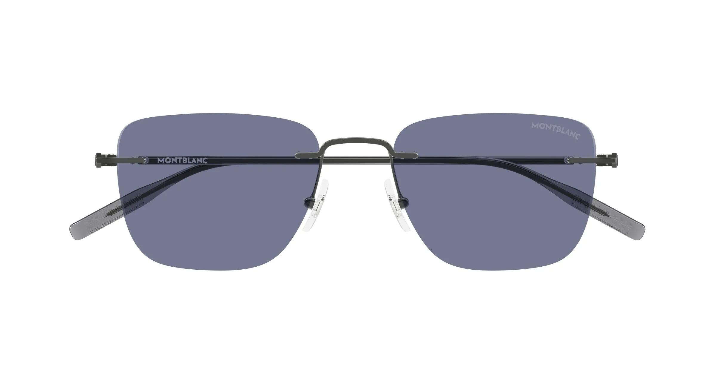 Montblanc MB0470S 004 Occhiali da sole Metallo Rutenio Viola Squadrata - immagine 2