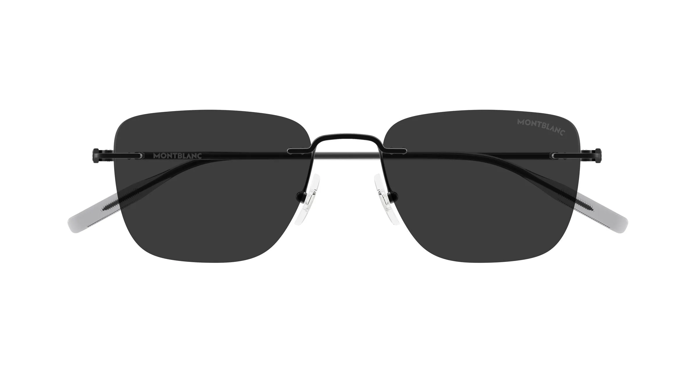Montblanc MB0470S 001 Occhiali da sole Metallo Nero Grigio Squadrata - immagine 2