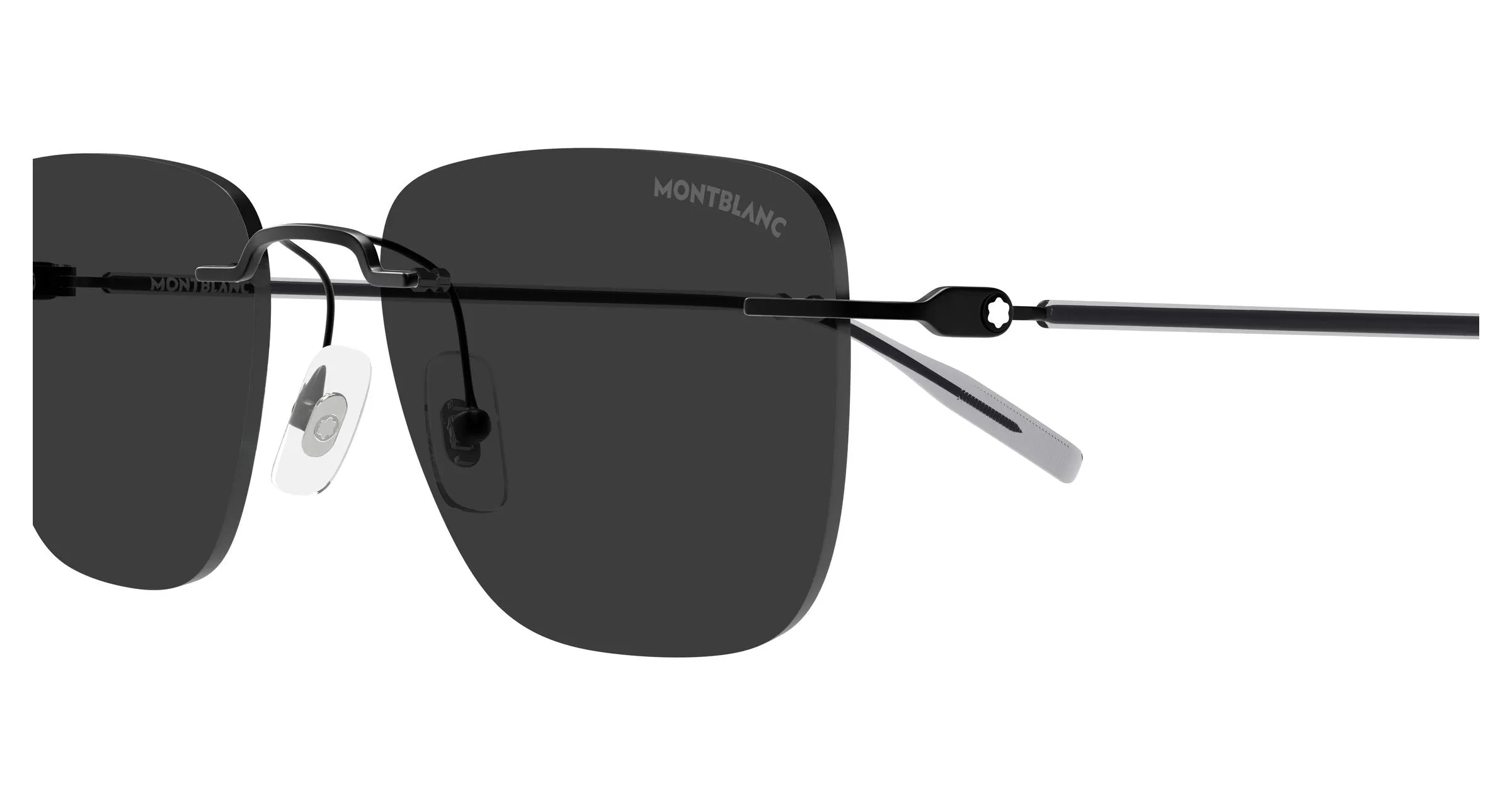 Montblanc MB0470S 001 Occhiali da sole Metallo Nero Grigio Squadrata - immagine 3