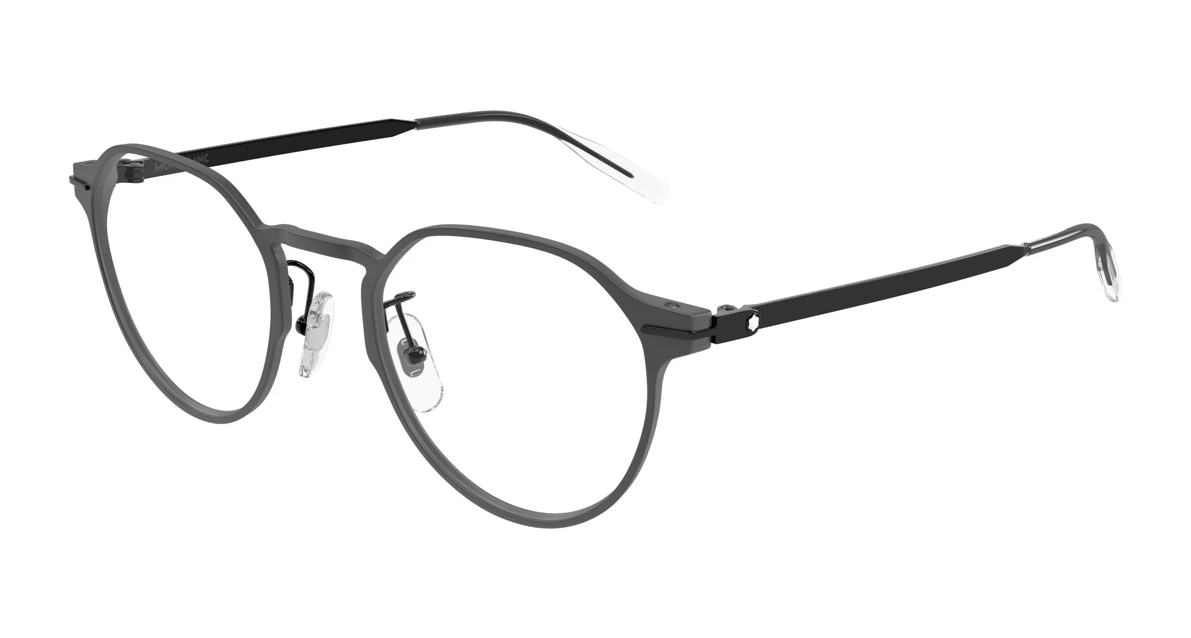 Montblanc MB0469OL 004 Montature da vista Grigio Trasparente Rotonda - immagine 1