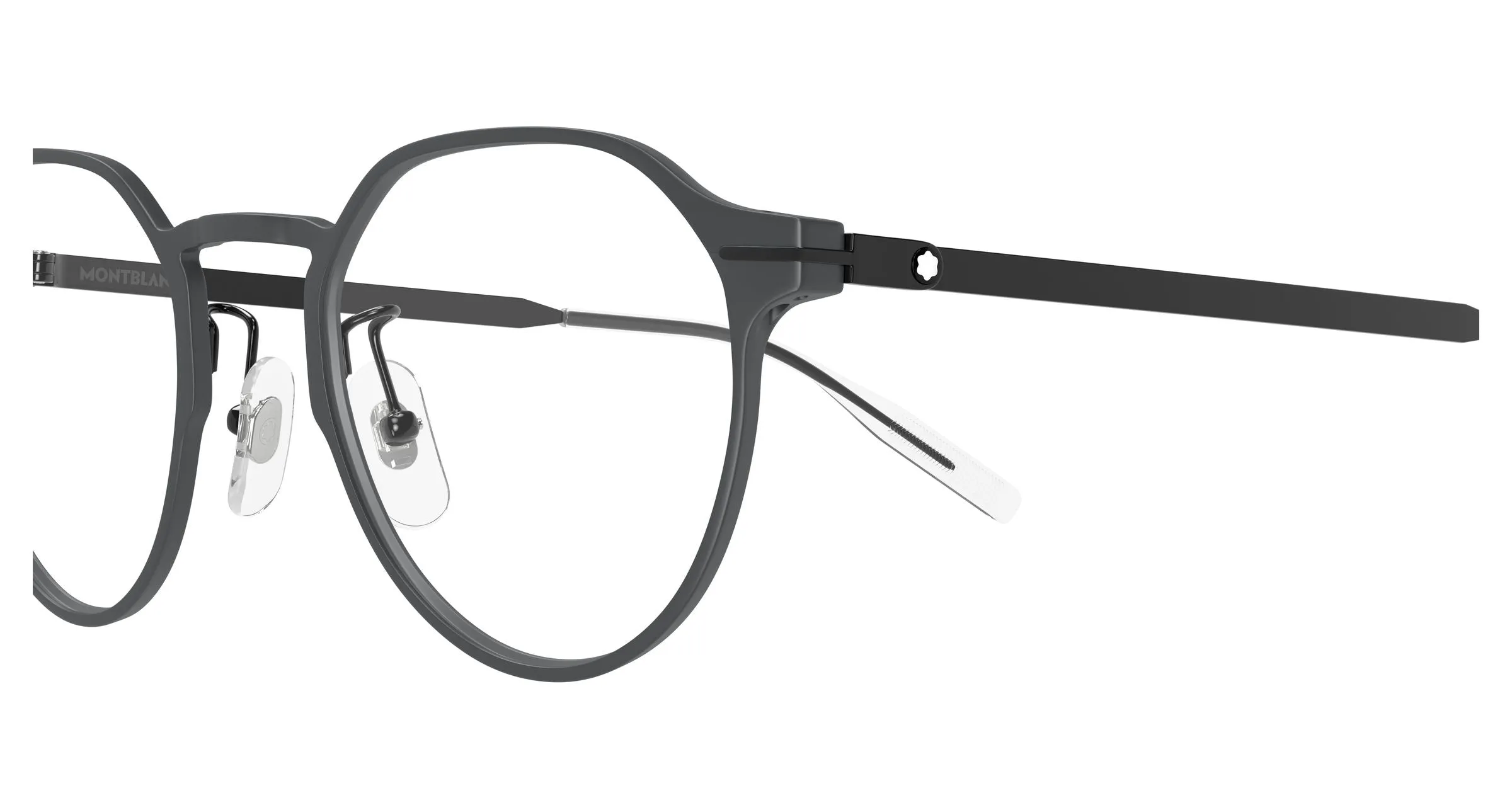 Montblanc MB0469OL 004 Montature da vista Grigio Trasparente Rotonda - immagine 3