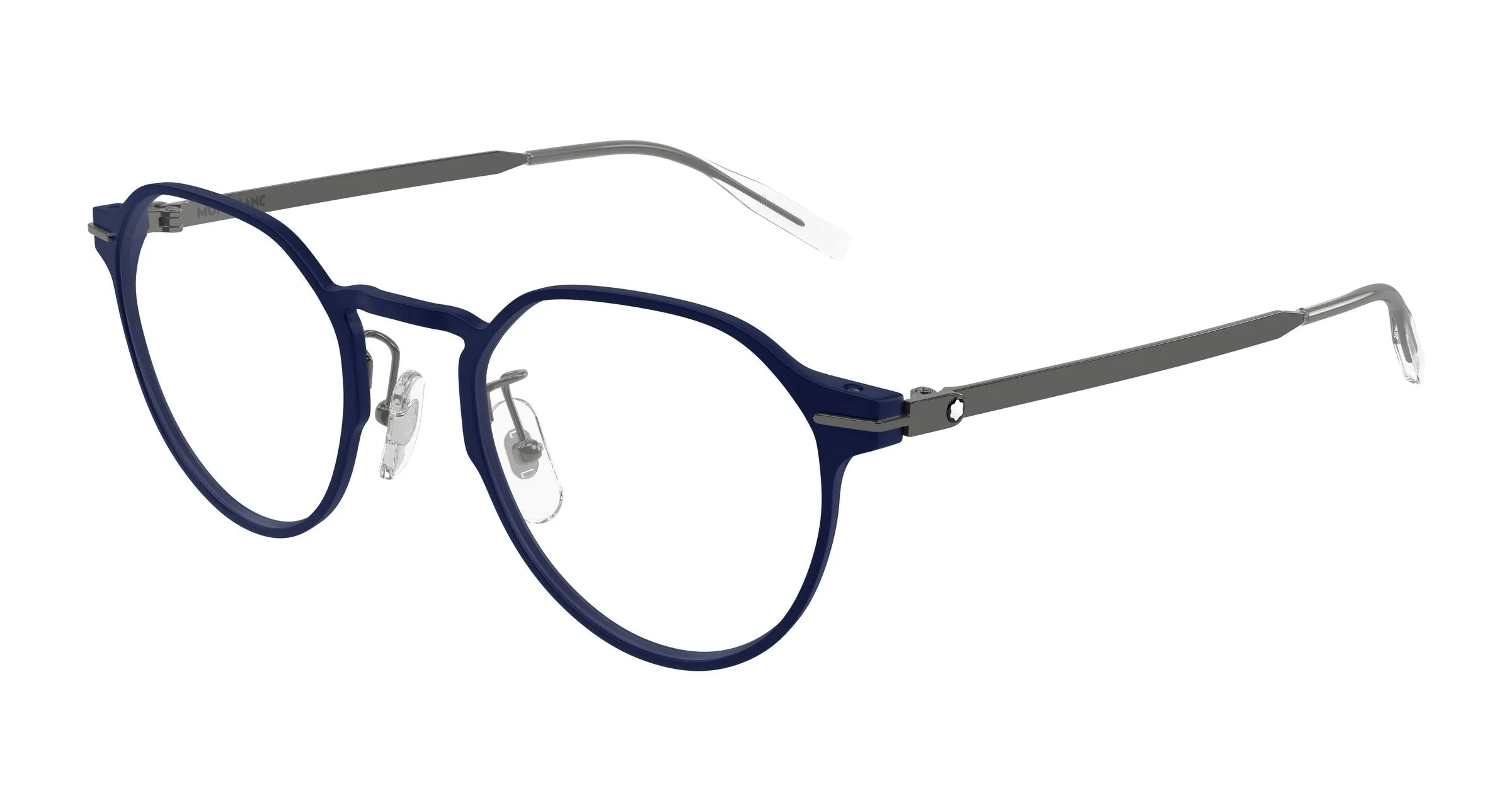 Montblanc MB0469OL 003 Montature da vista Blu Trasparente Rotonda - immagine 1