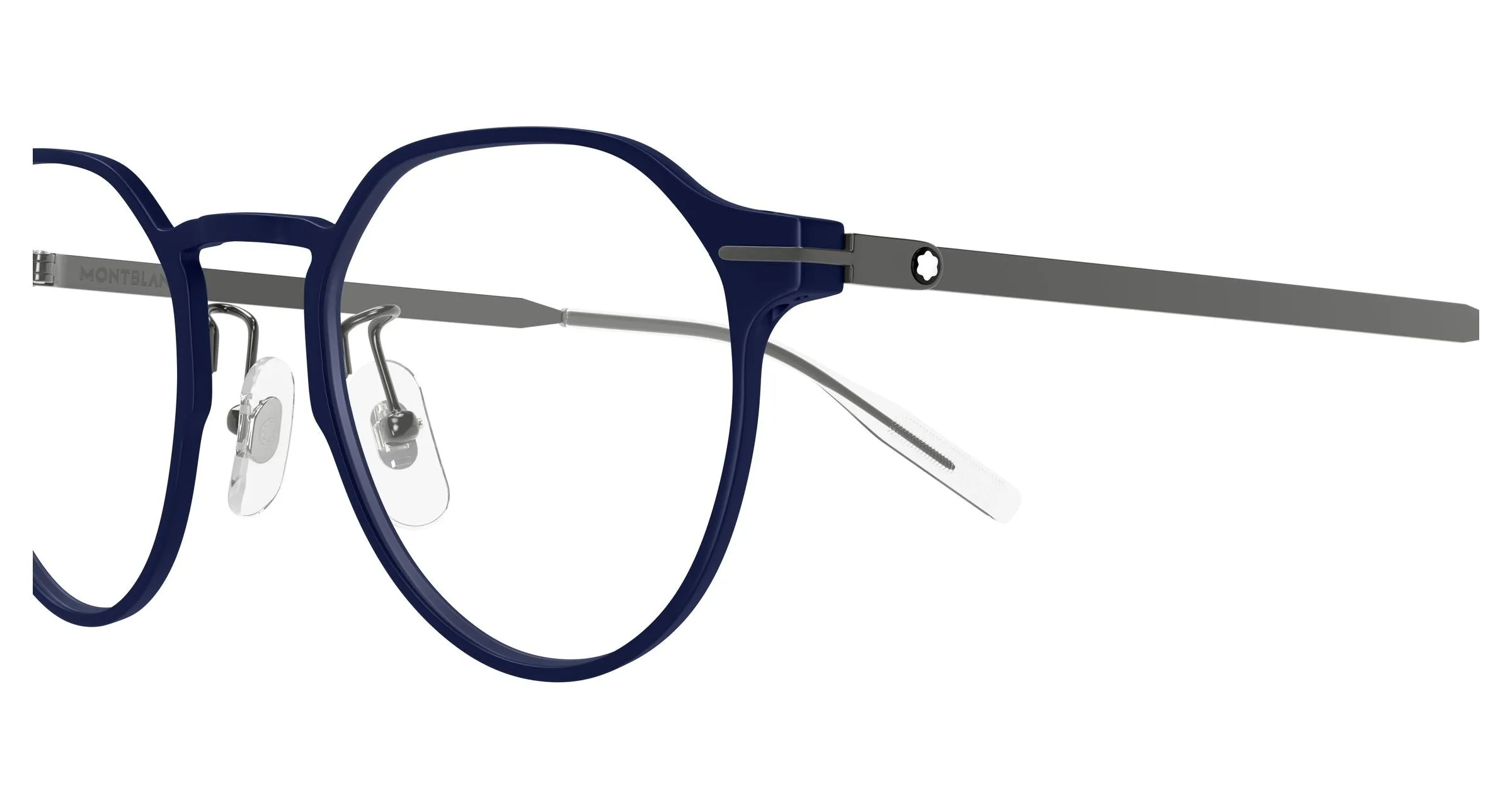 Montblanc MB0469OL 003 Montature da vista Blu Trasparente Rotonda - immagine 3