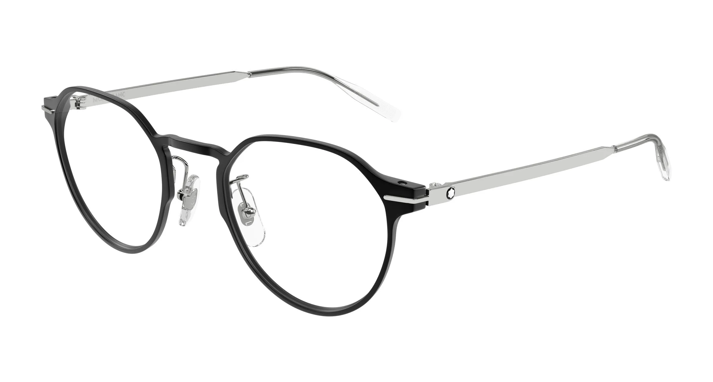 Montblanc MB0469OL 001 Montature da vista Nero Trasparente Rotonda - immagine 1