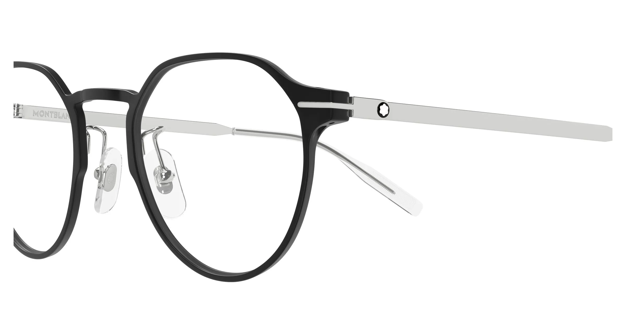 Montblanc MB0469OL 001 Montature da vista Nero Trasparente Rotonda - immagine 3