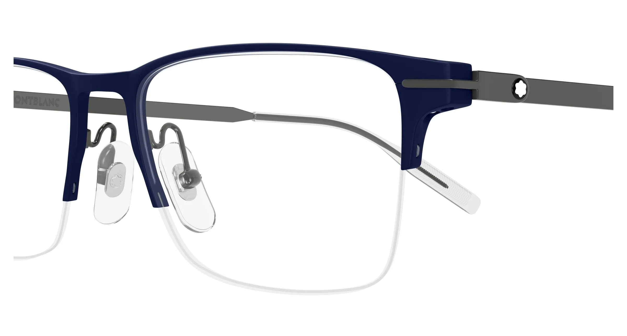 Montblanc MB0468O 007 Montature da vista Blu Trasparente Squadrata - immagine 3