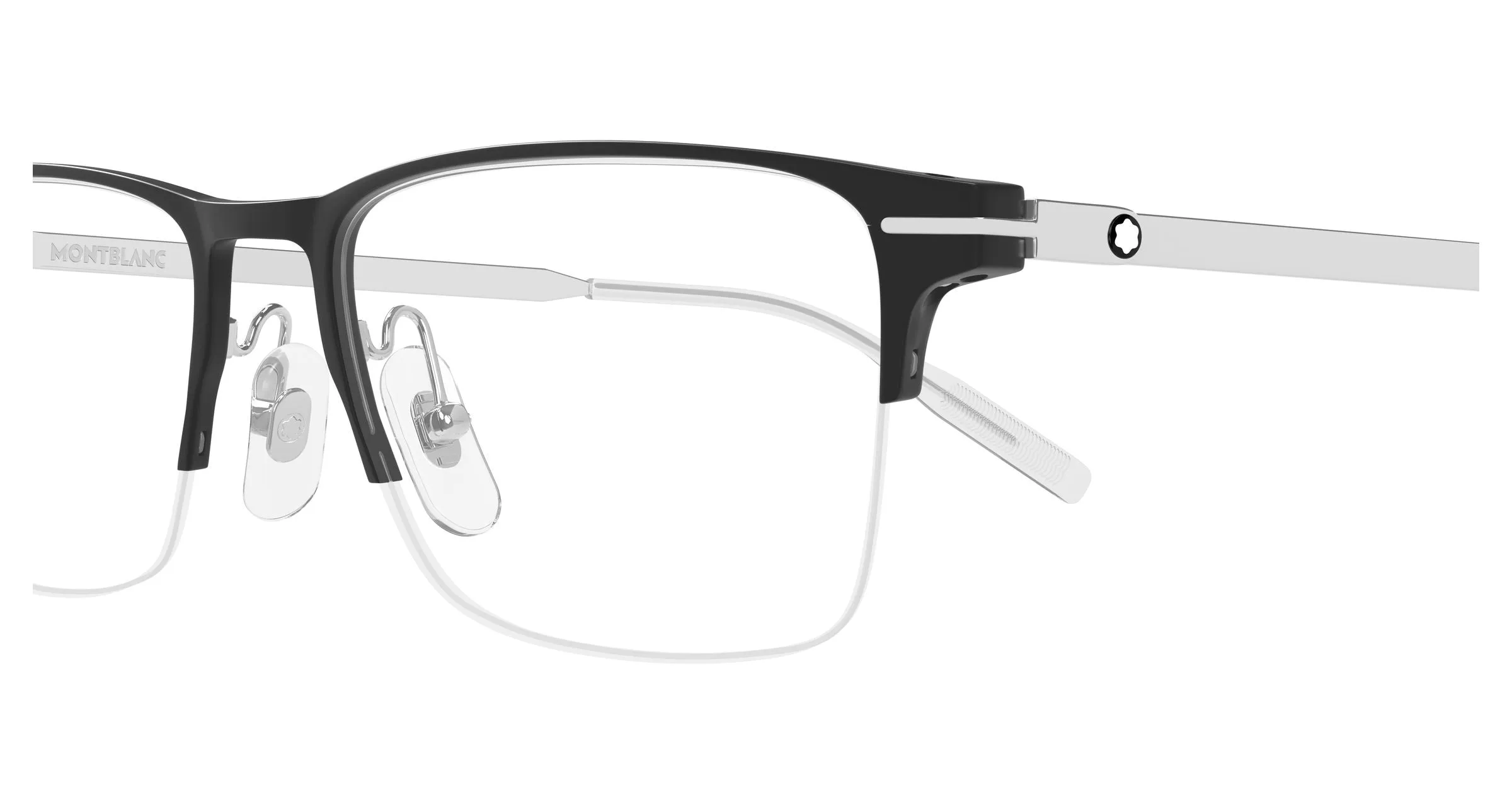 Montblanc MB0468O 005 Montature da vista Nero Trasparente Squadrata - immagine 3