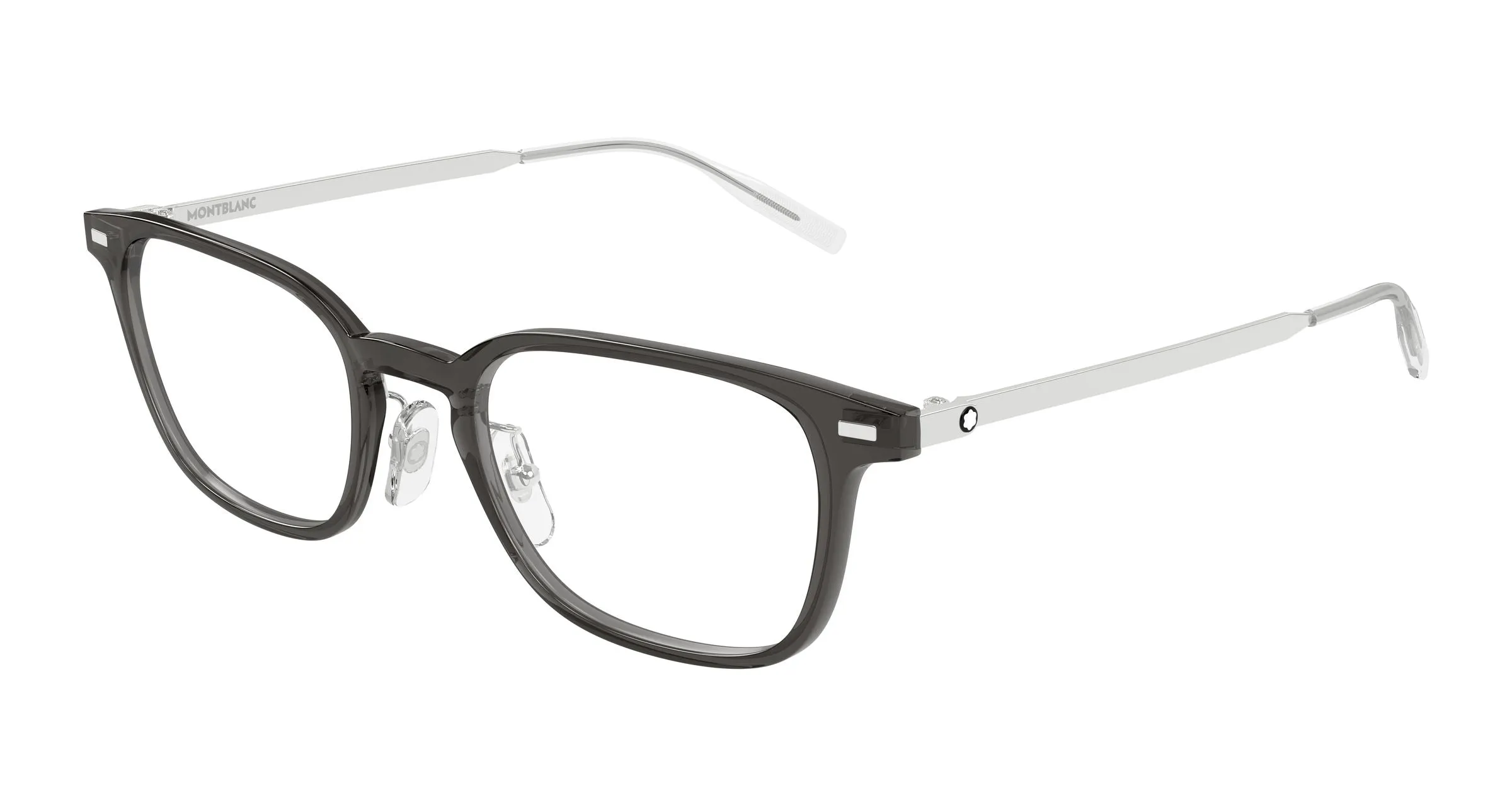 Montblanc MB0467OL 018 Montature da vista Iniettato Grigio Trasparente Squadrata - immagine 1