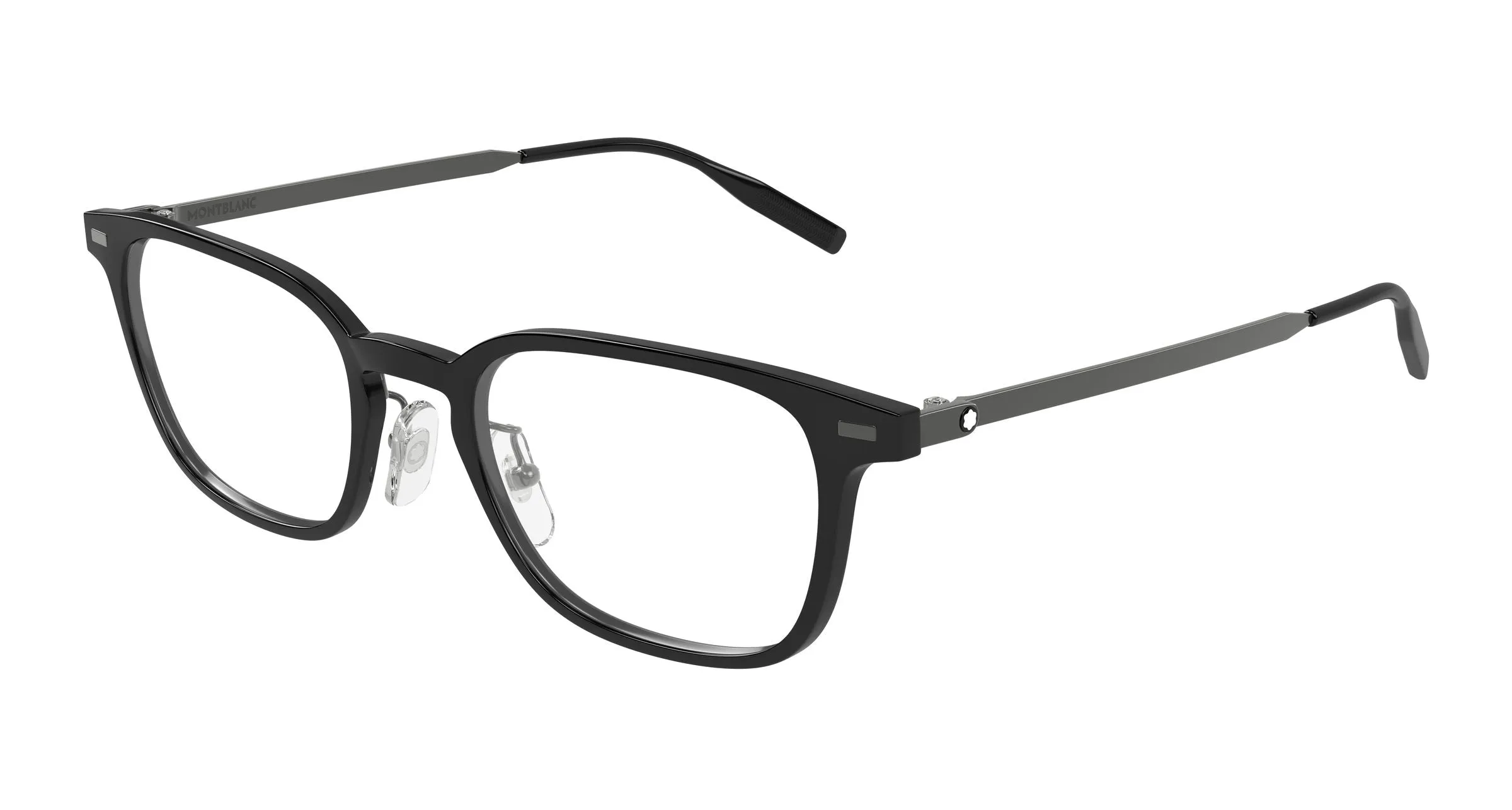 Montblanc MB0467OL 013 Montature da vista Iniettato Nero Trasparente Squadrata - immagine 1